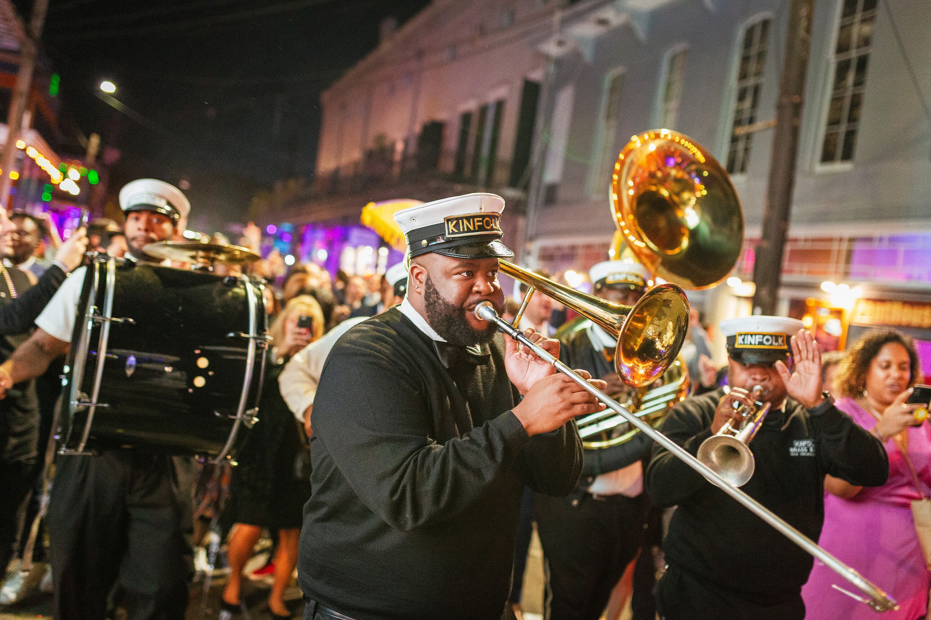 Musicians for Second Line Parade at New Orleans Wedding at Race and