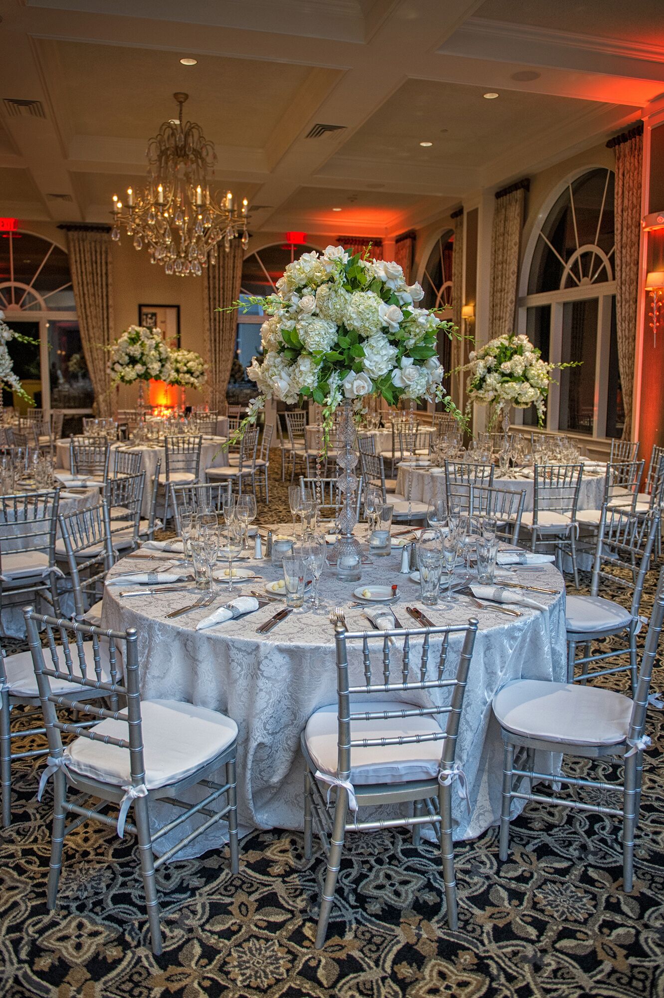 Mizner Country Club Silver and White Decor