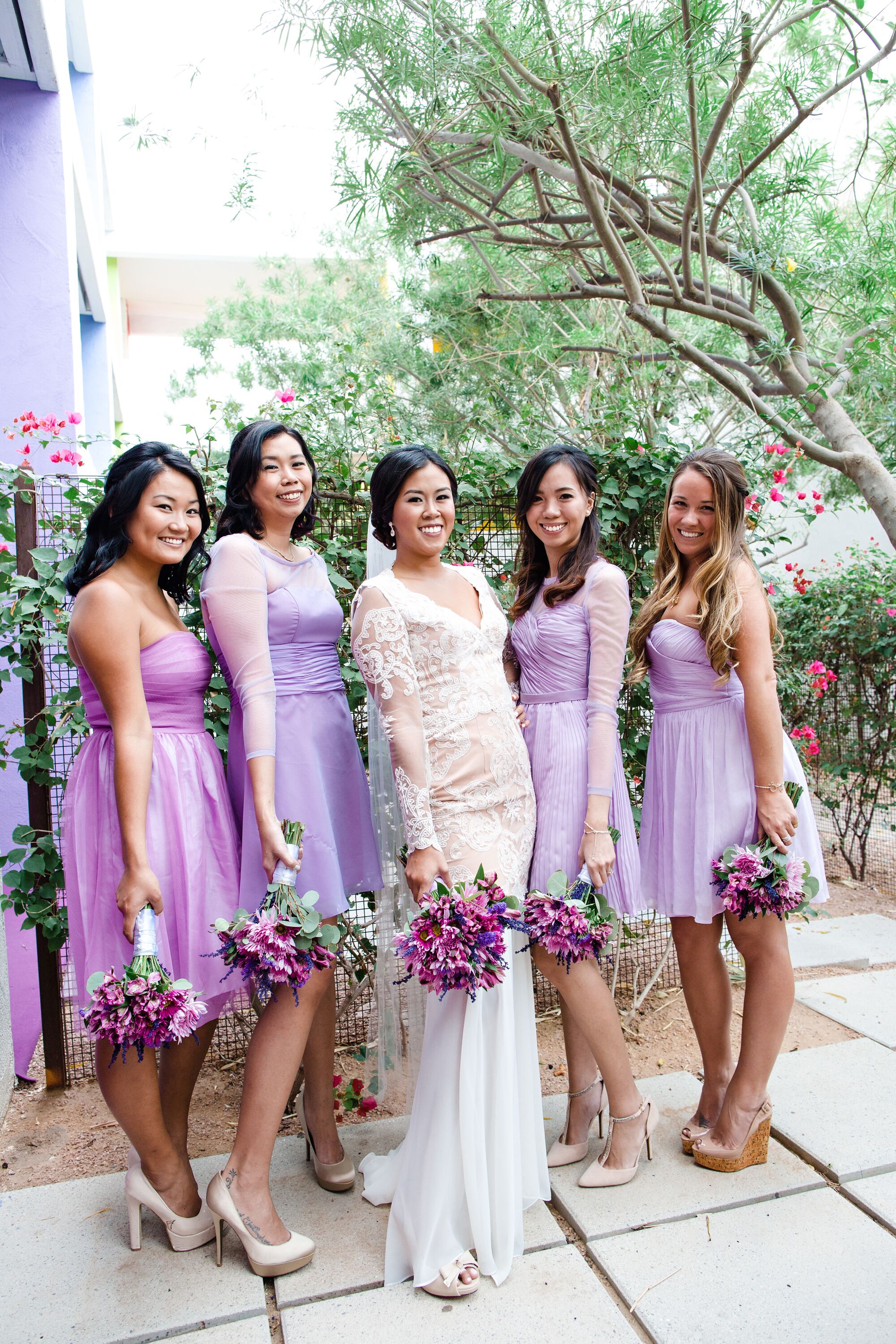 Lilac bridesmaids cheap