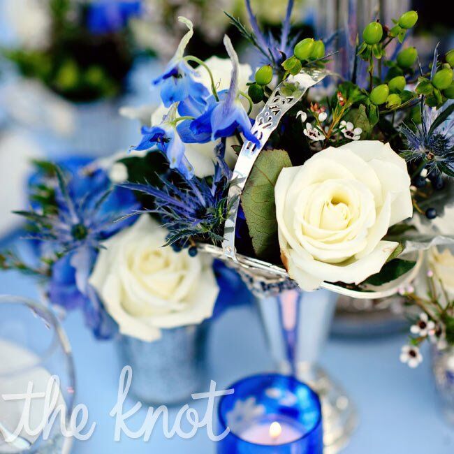 Blue and White Centerpieces