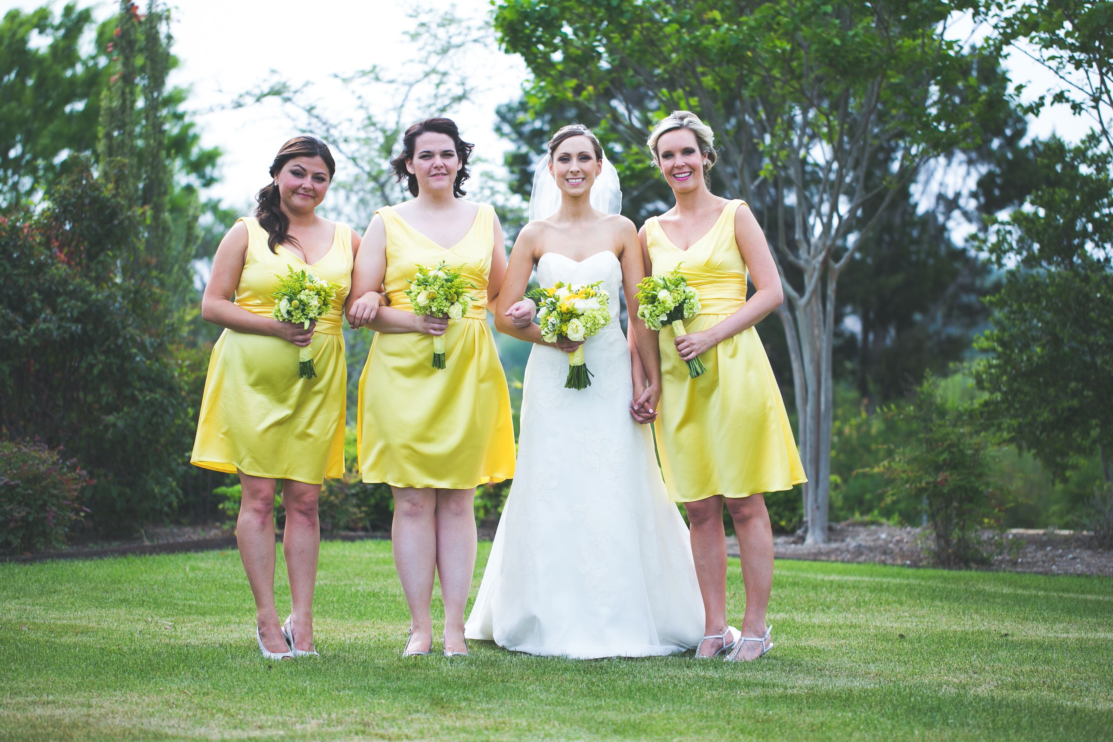 yellow green bridesmaid dresses