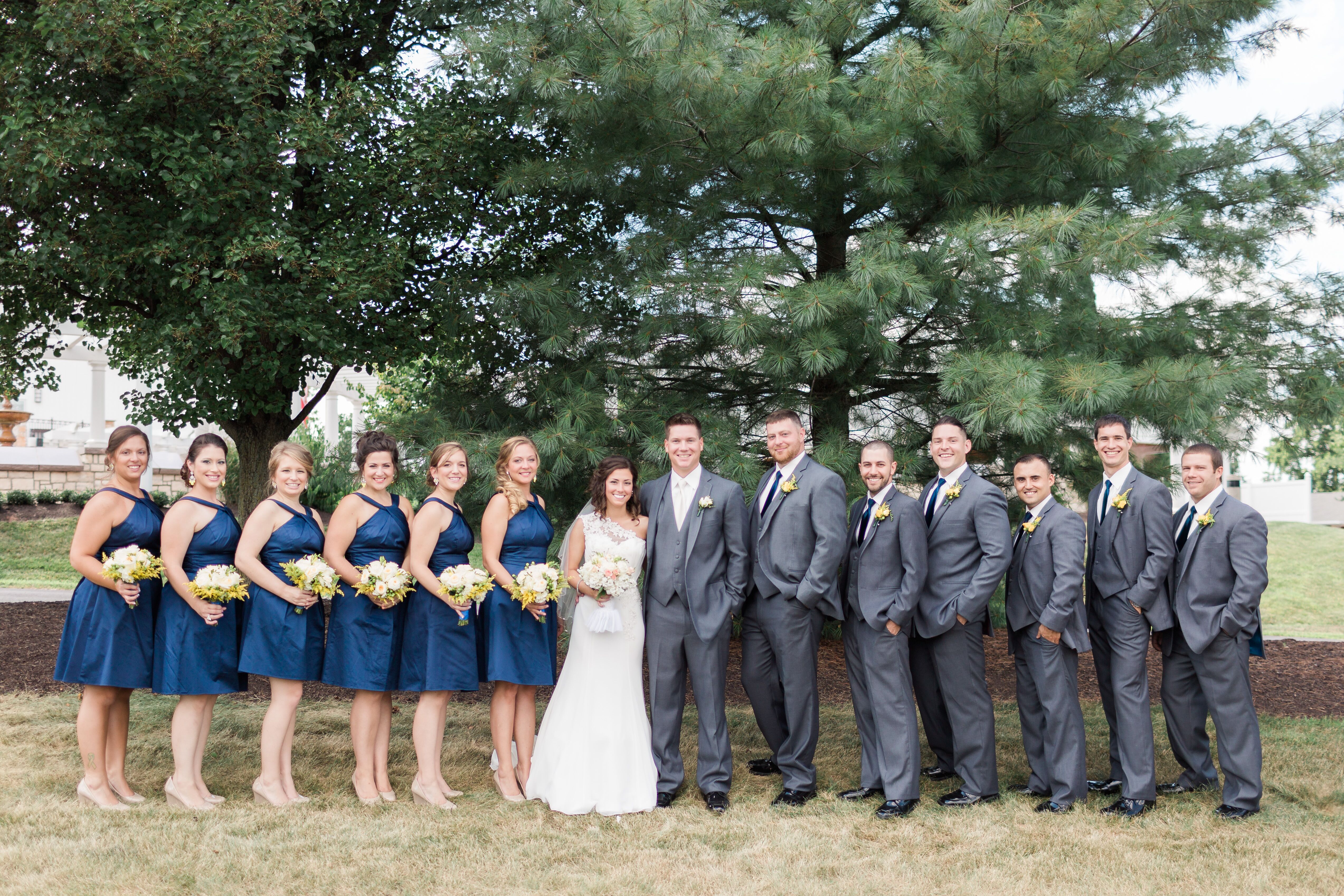 all navy wedding party