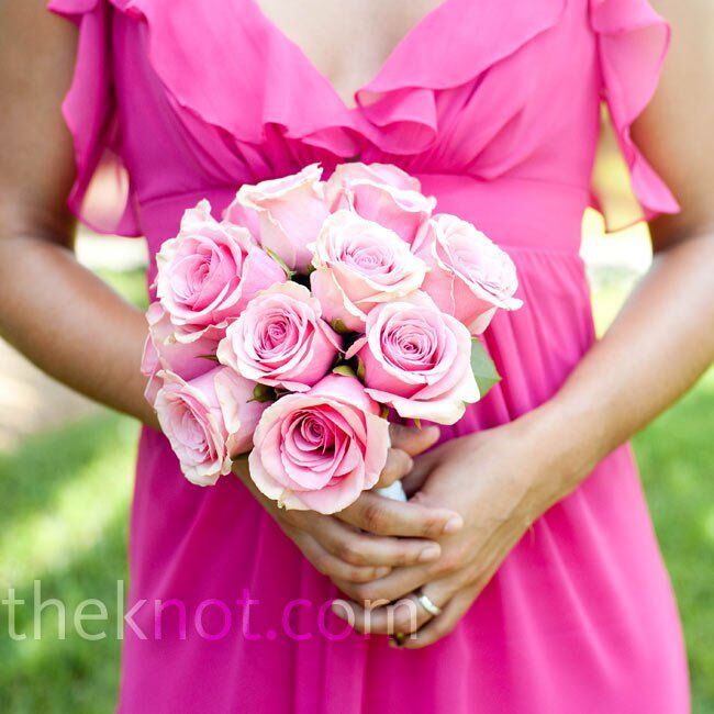 Pink Rose Bridesmaid Bouquets