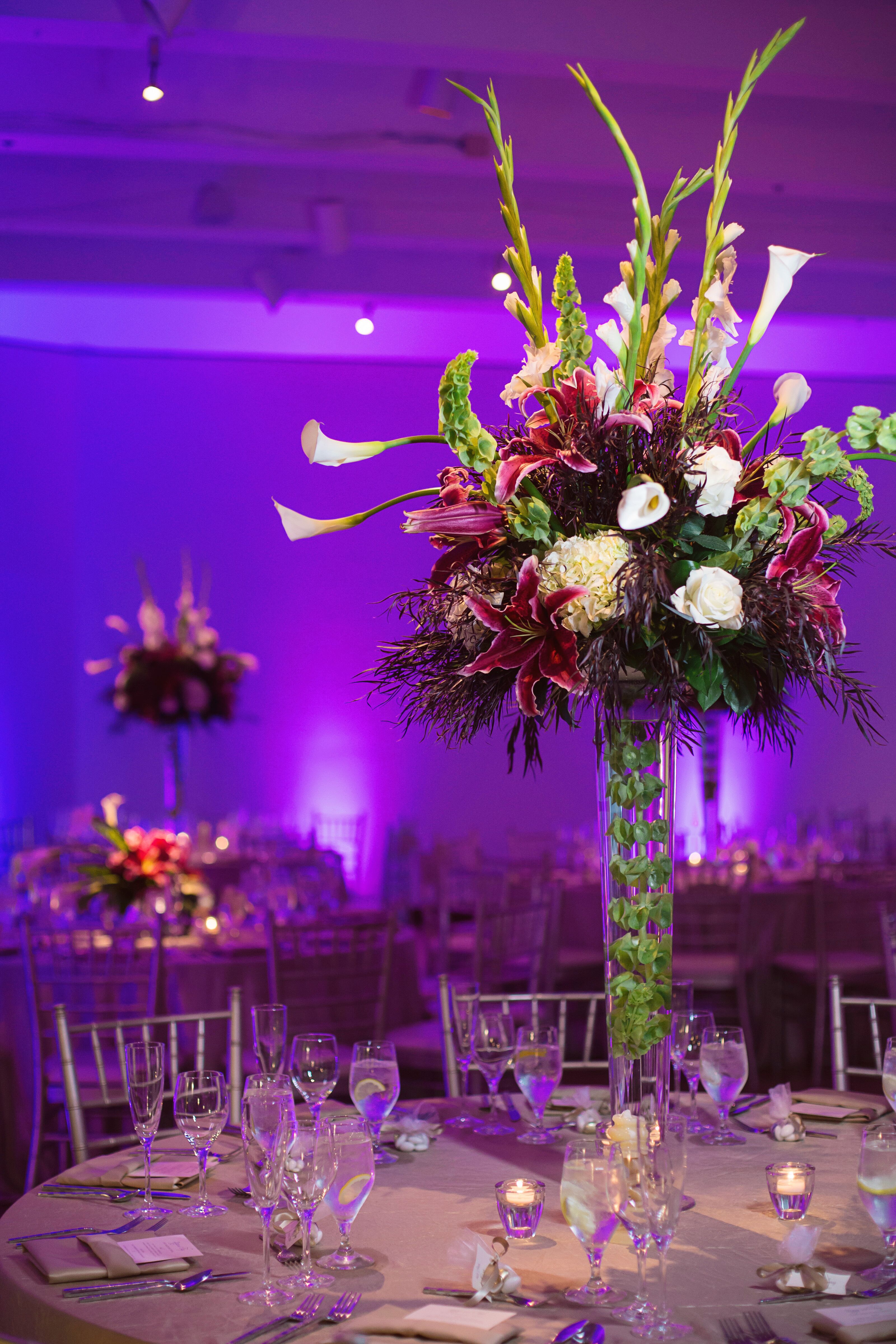 Tall Lily and Bells of Ireland Centerpieces