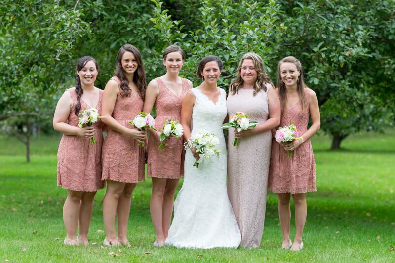 dusty rose lace bridesmaid dresses