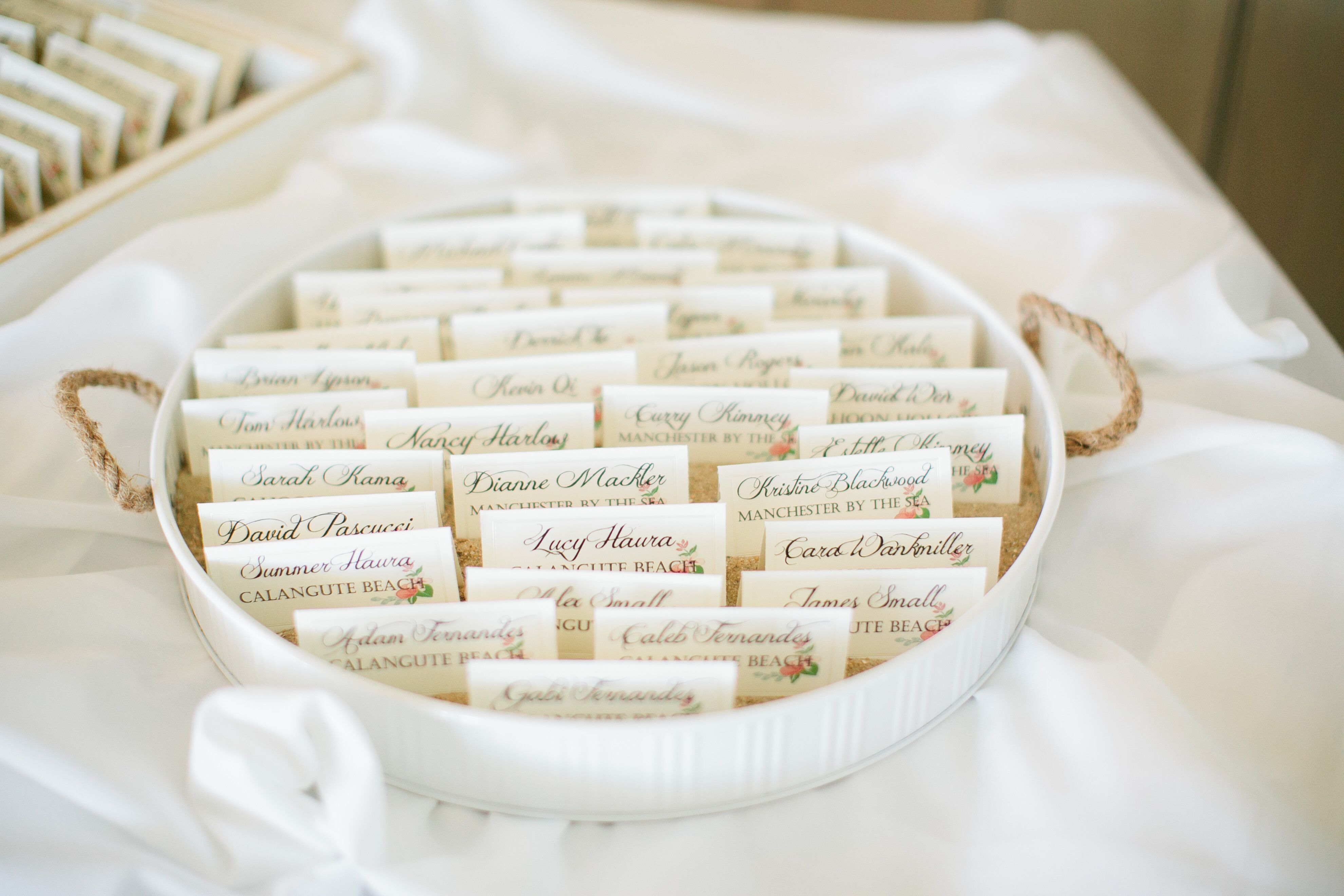 Simple Escort Cards with Beach Table Names