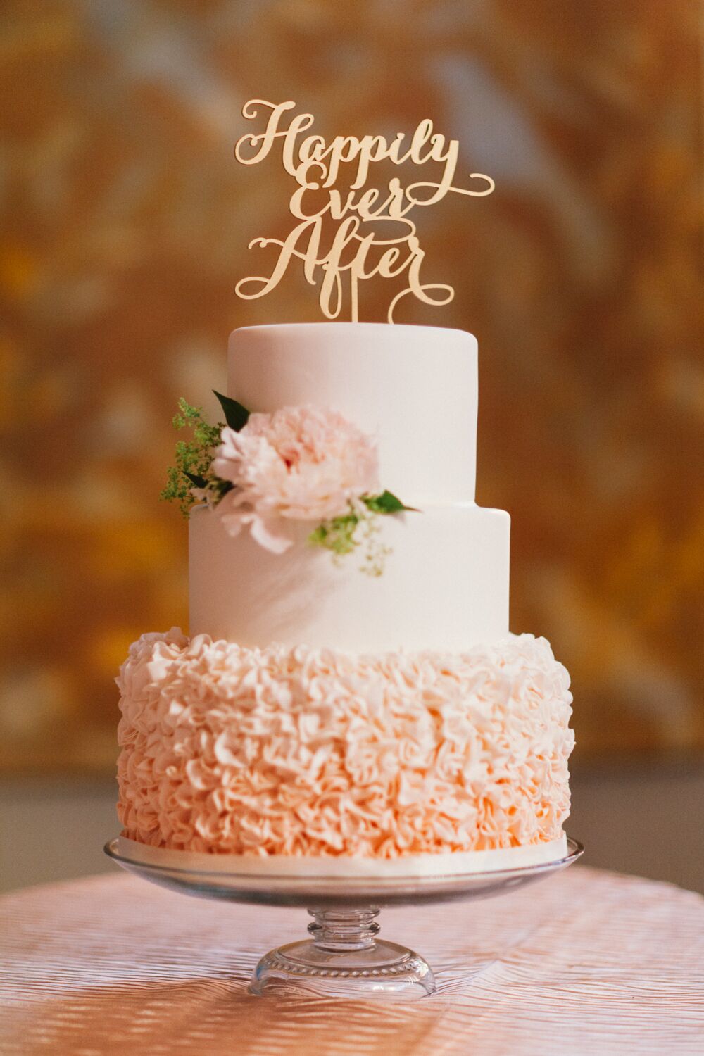 Whimsical Ombre Wedding Cake with Ruffles