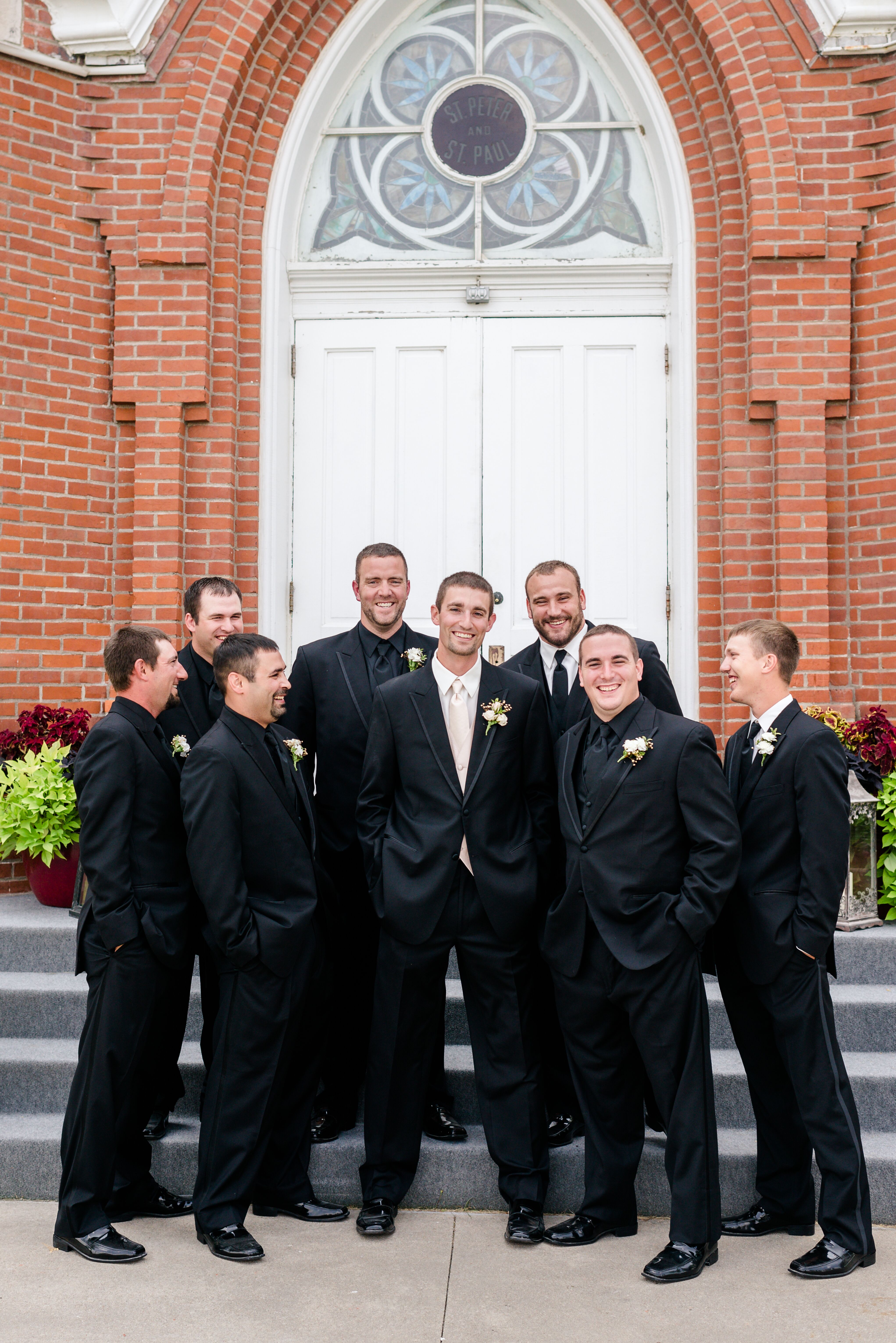 All black groomsmen store outfits