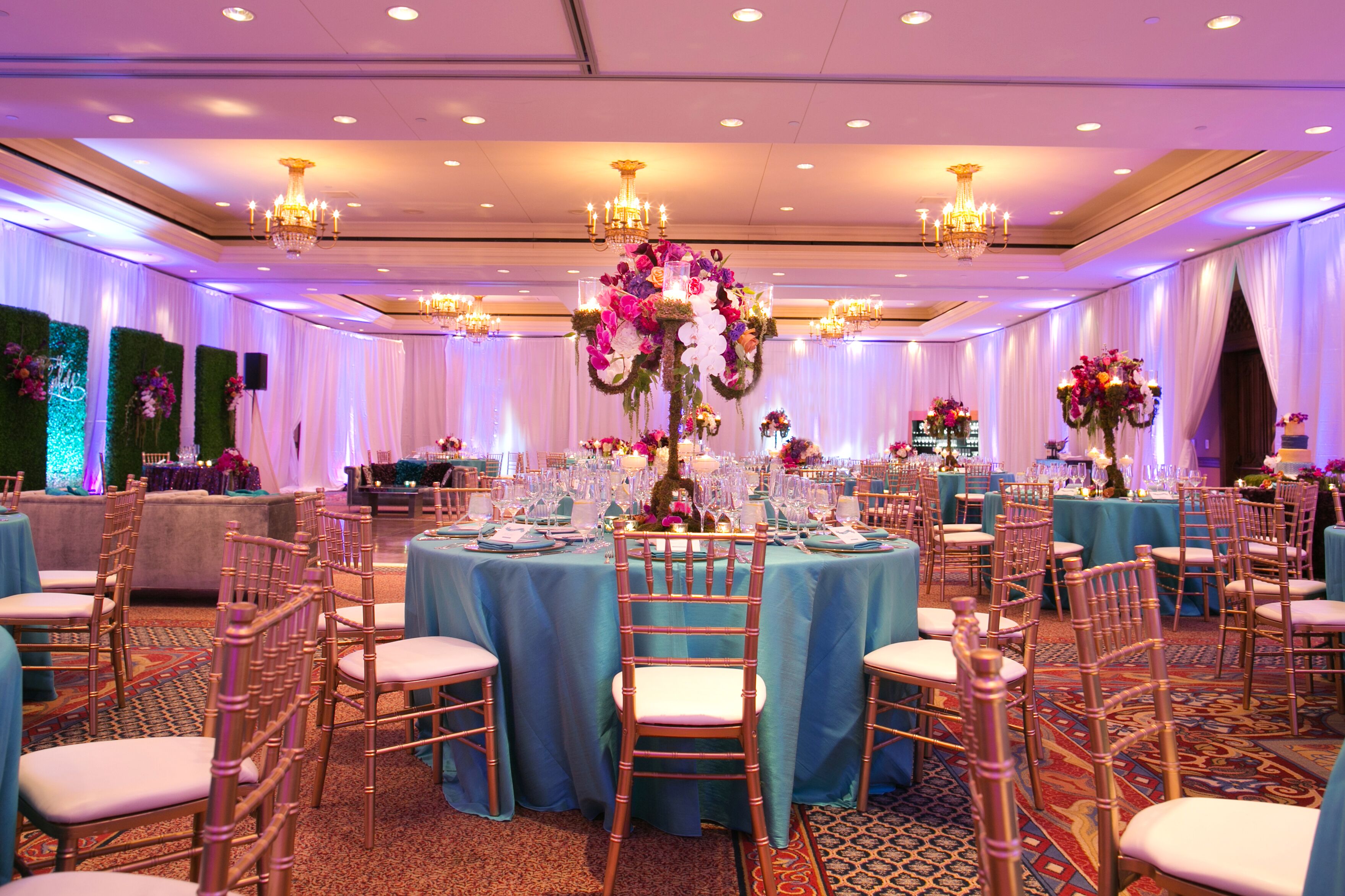 Bright Jewel-Toned Reception Ballroom at Montelucia