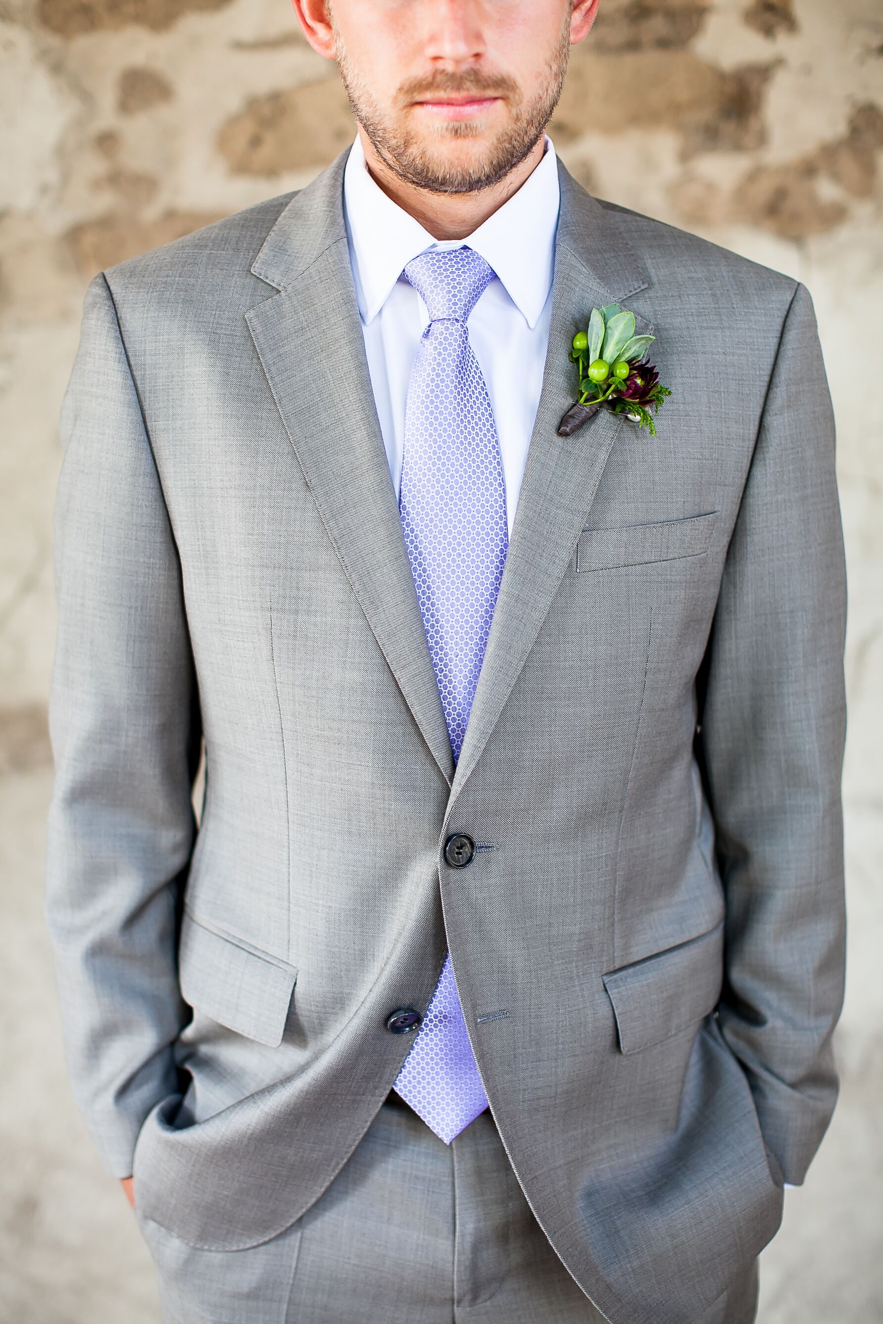Blue Tie Grey Suit
