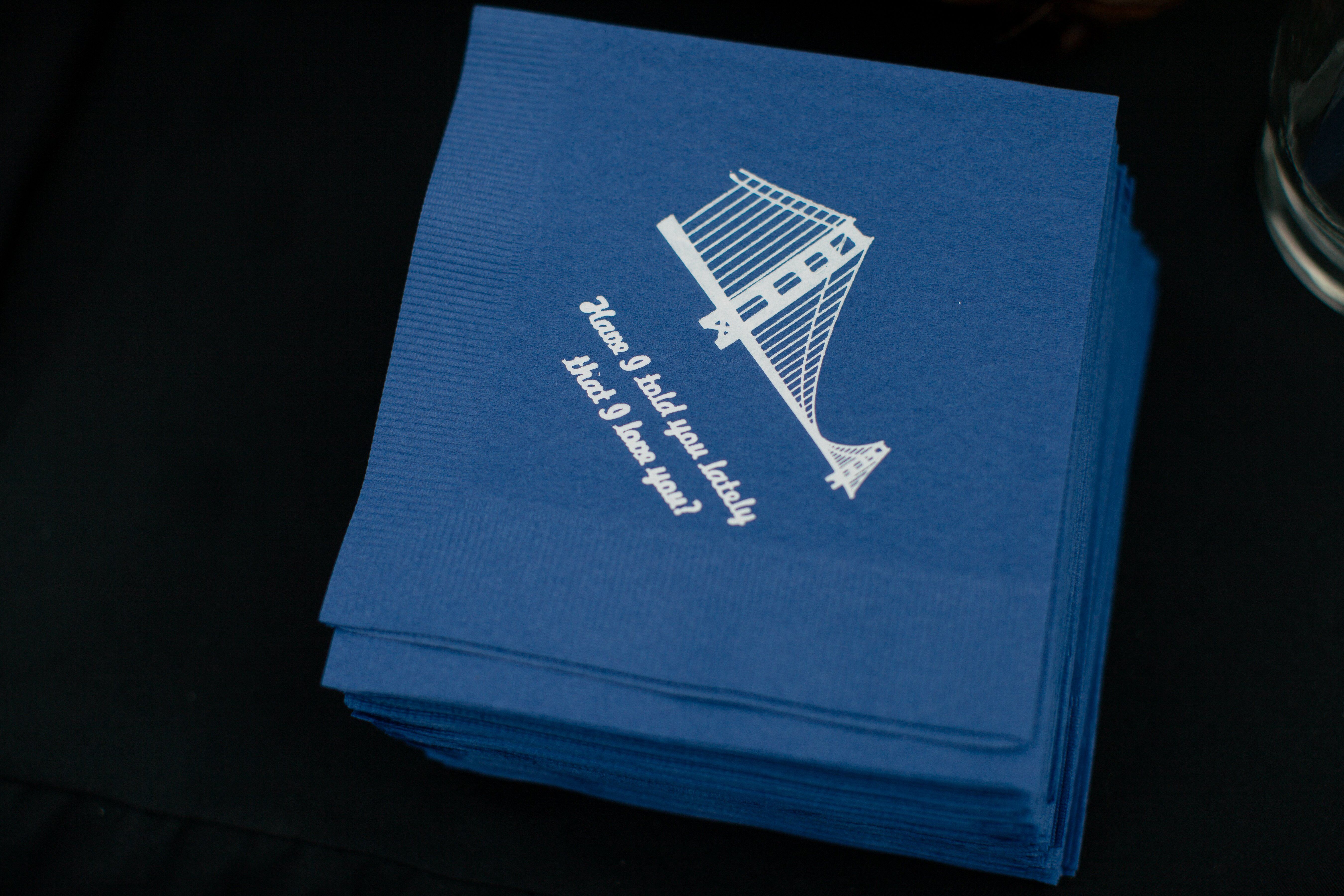 Personalized Navy Cocktail Napkins