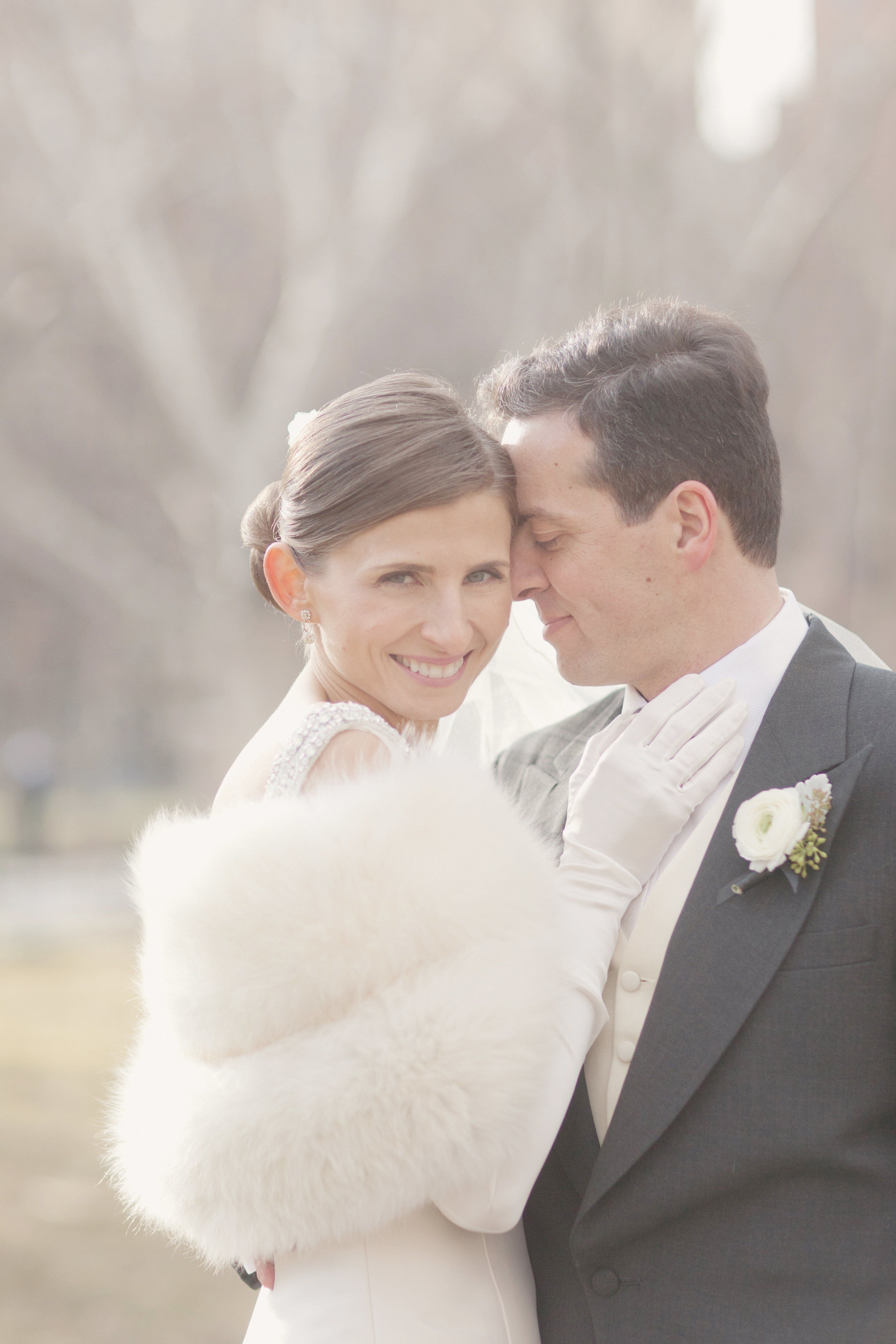 White Fur Bridal Shawl