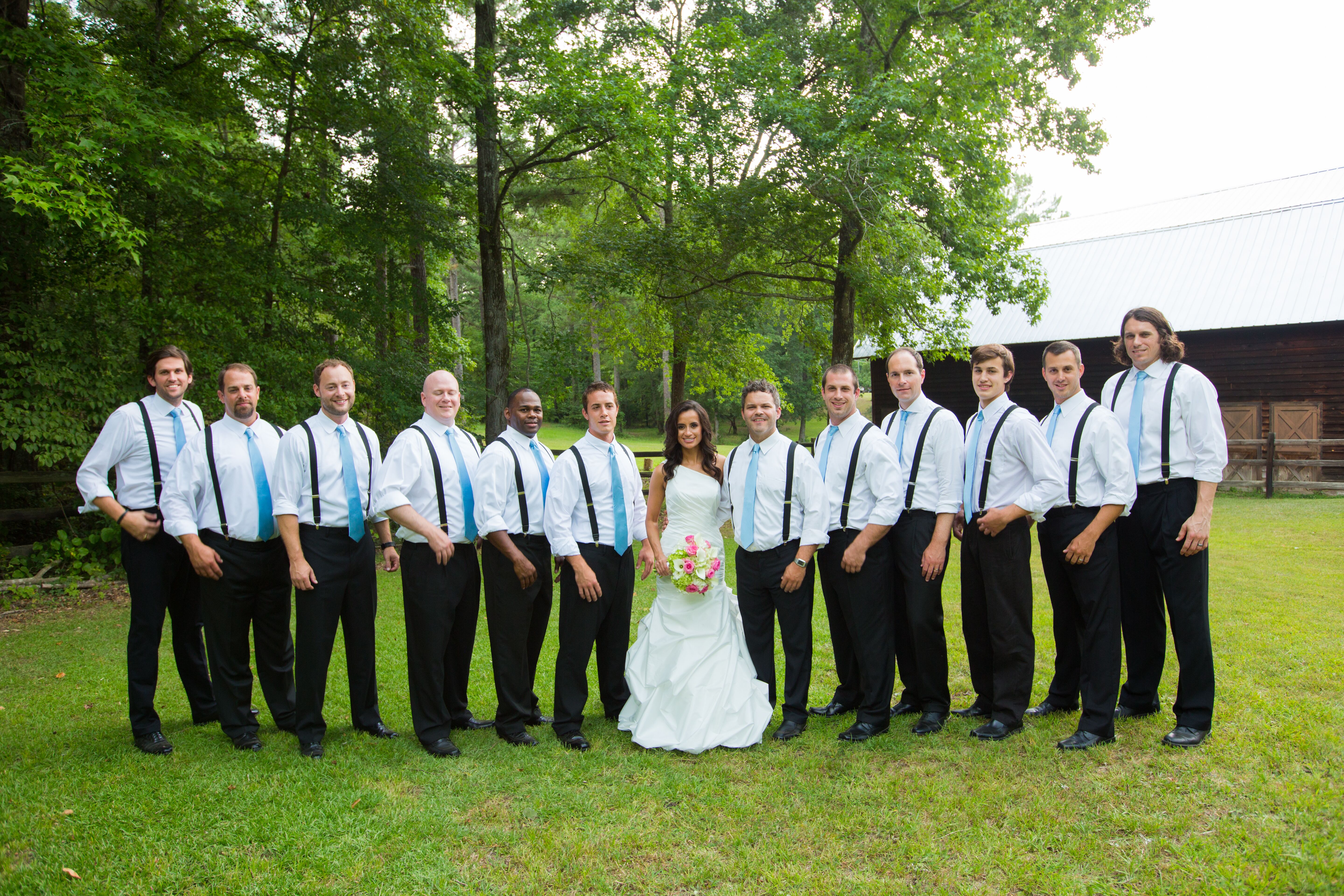 Groomsmen attire hot sale with suspenders