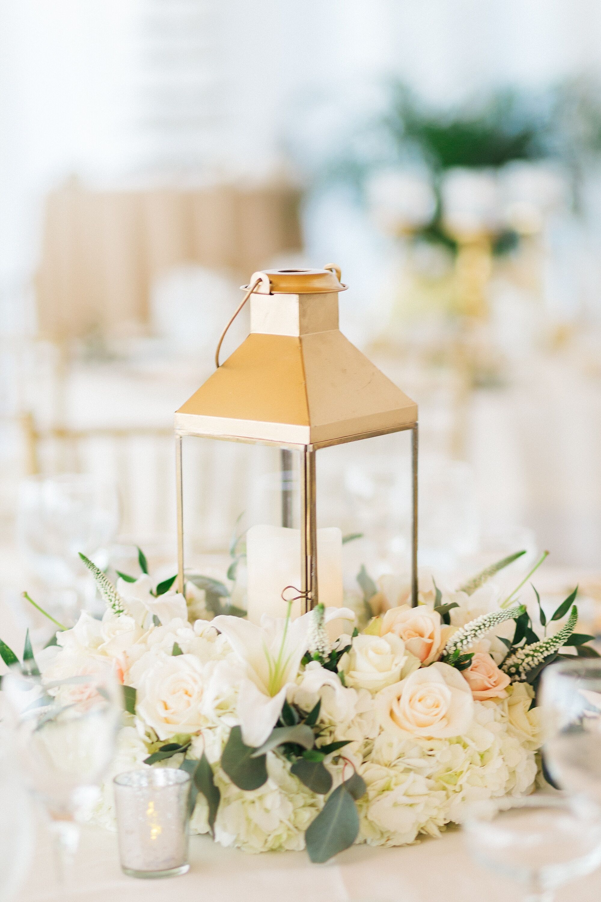 Gold and White Centerpieces