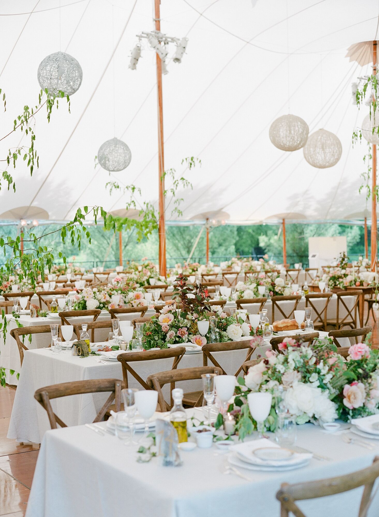 Tented Reception with Hanging Lanterns