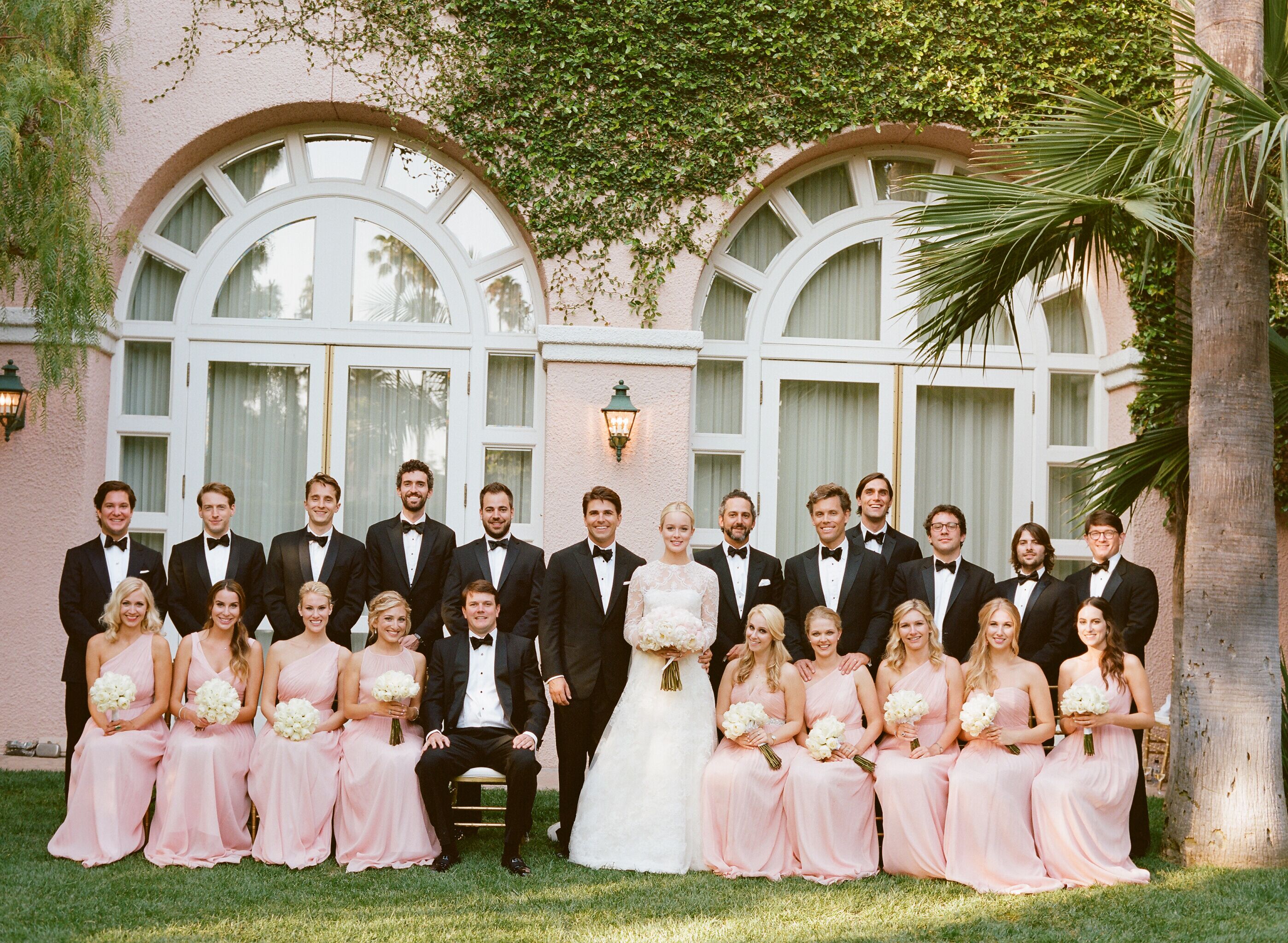 Black and Pink Wedding Party Attire