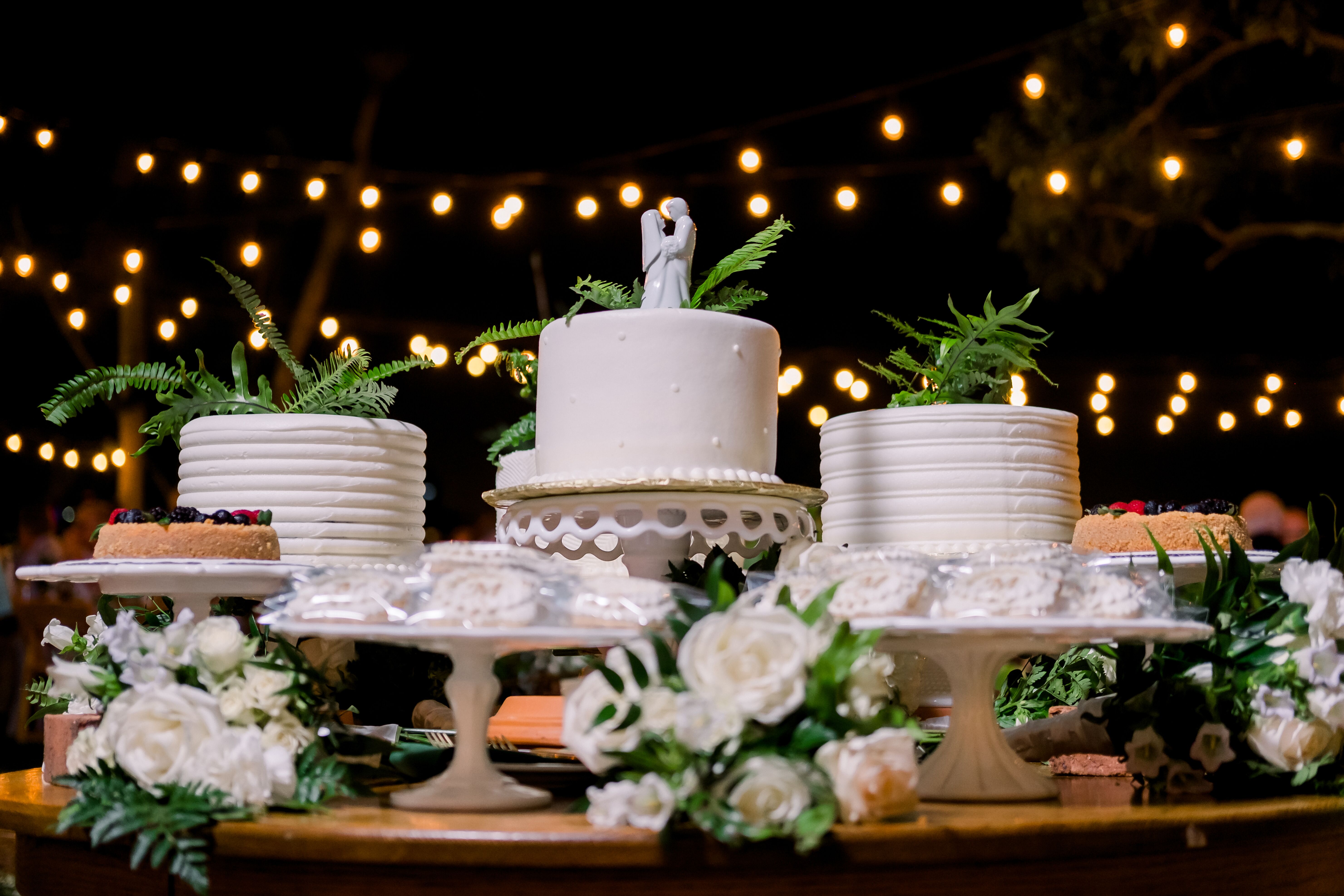 Dessert Table with Round Single-Tiered Cakes