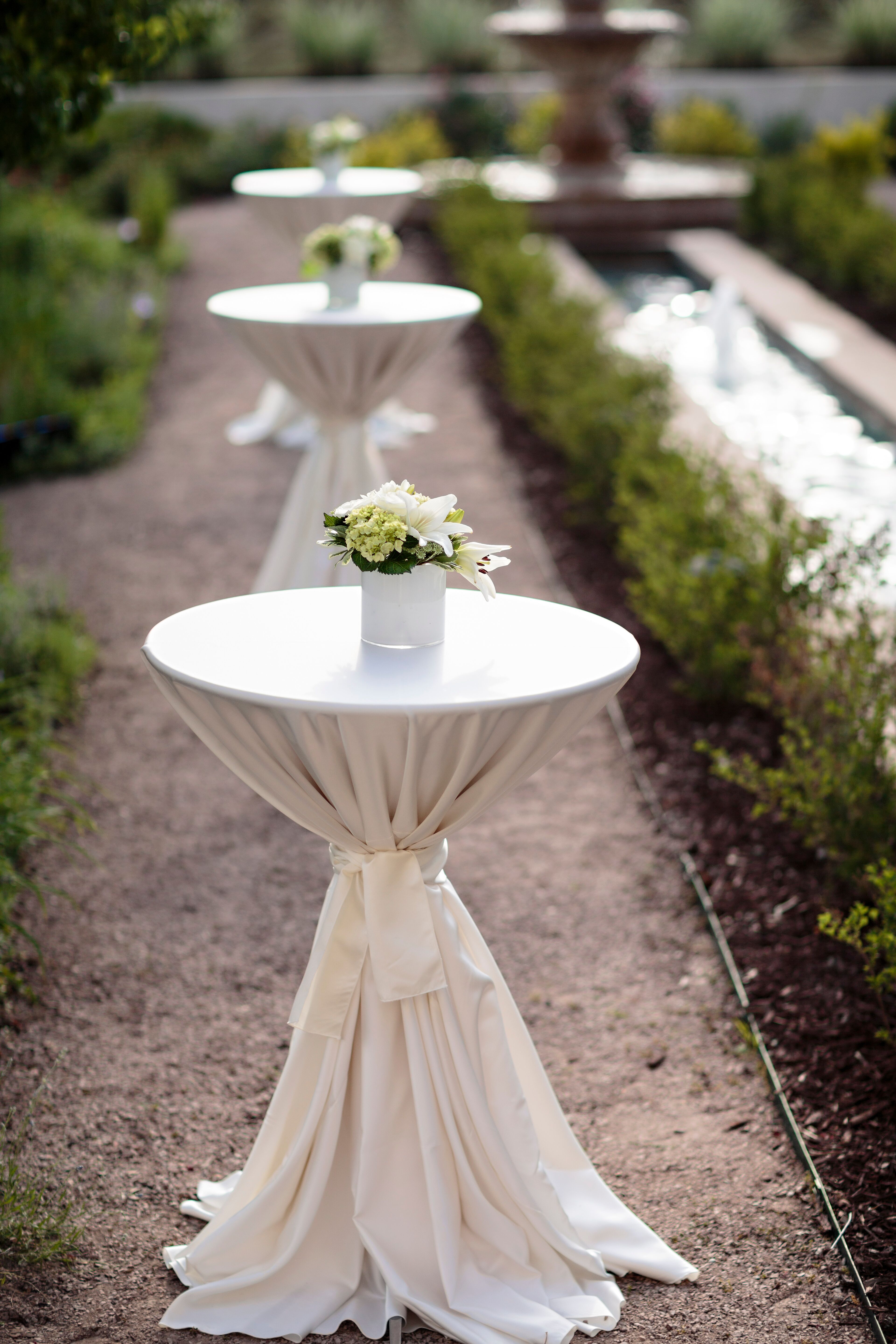 Lily and Hydrangea Cocktail Table Centerpieces