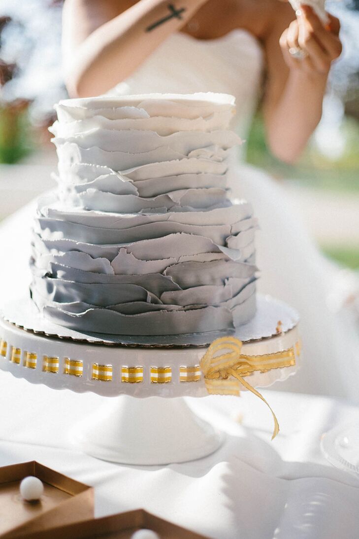 diy tier 2 cake Cake Wedding Ombre Fondant and White Gray