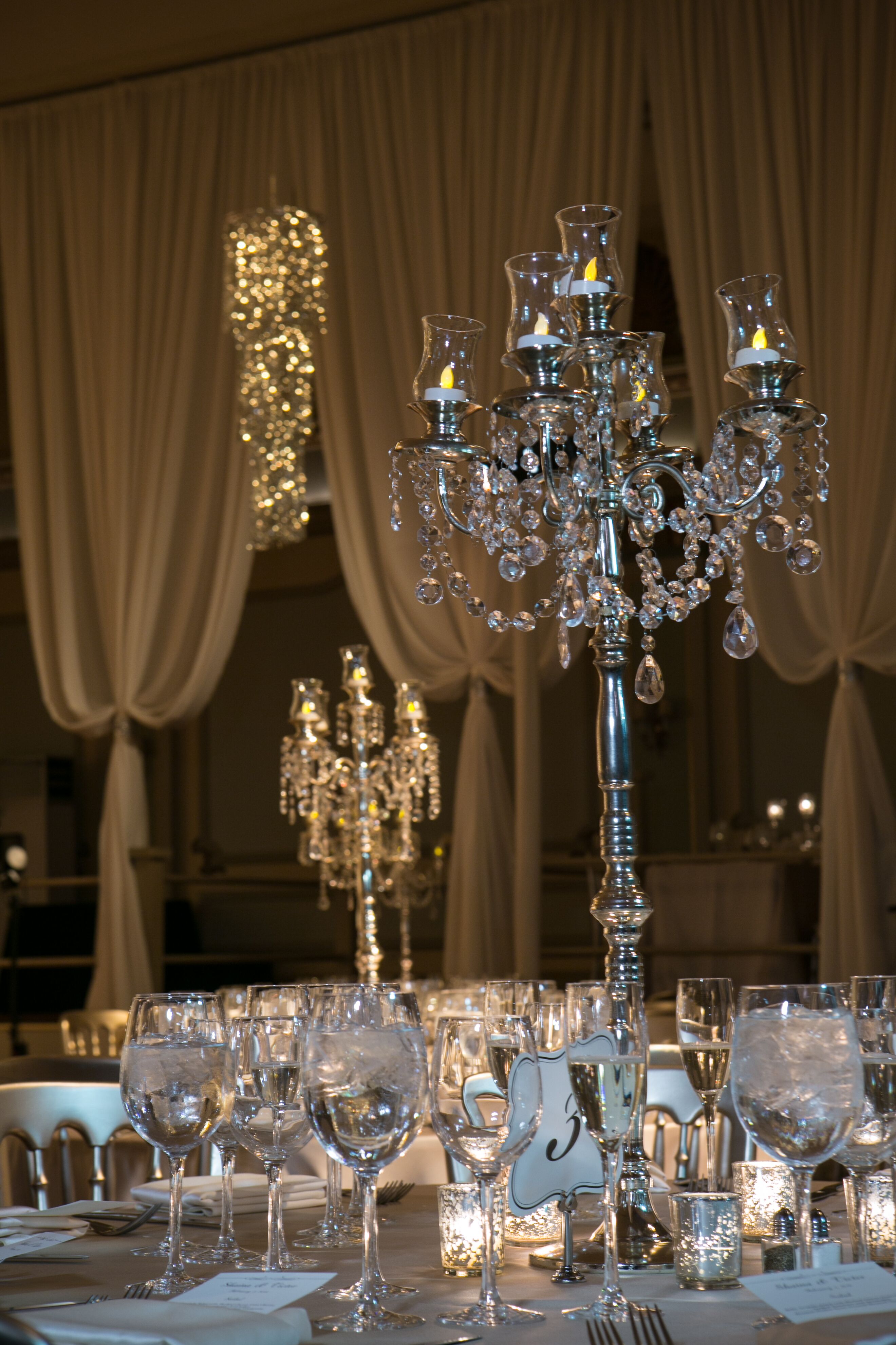 Crystal Candelabra Centerpieces