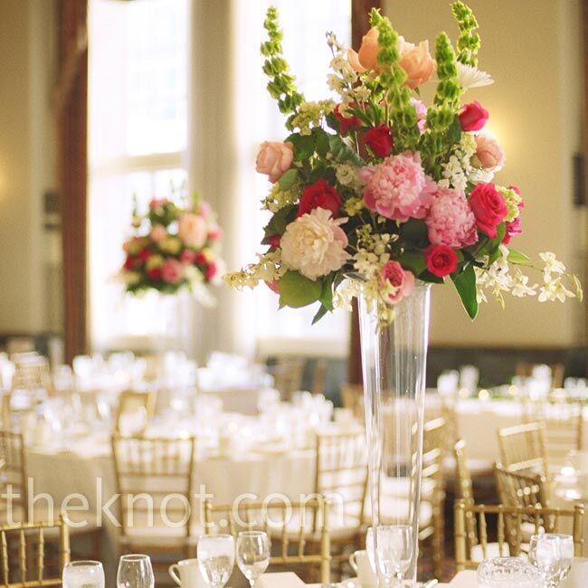 Pink and Green Centerpieces