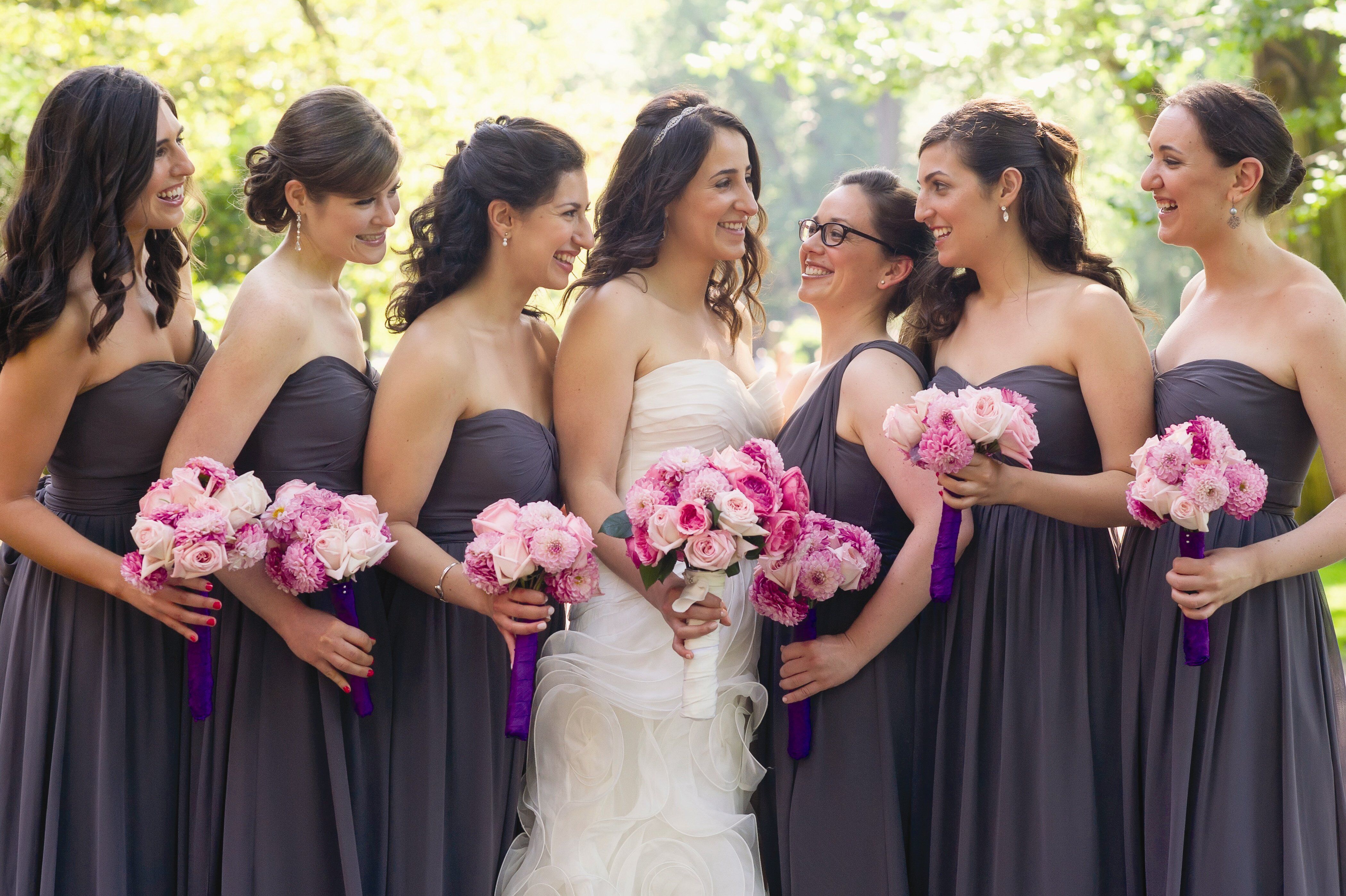 pink grecian bridesmaid dresses