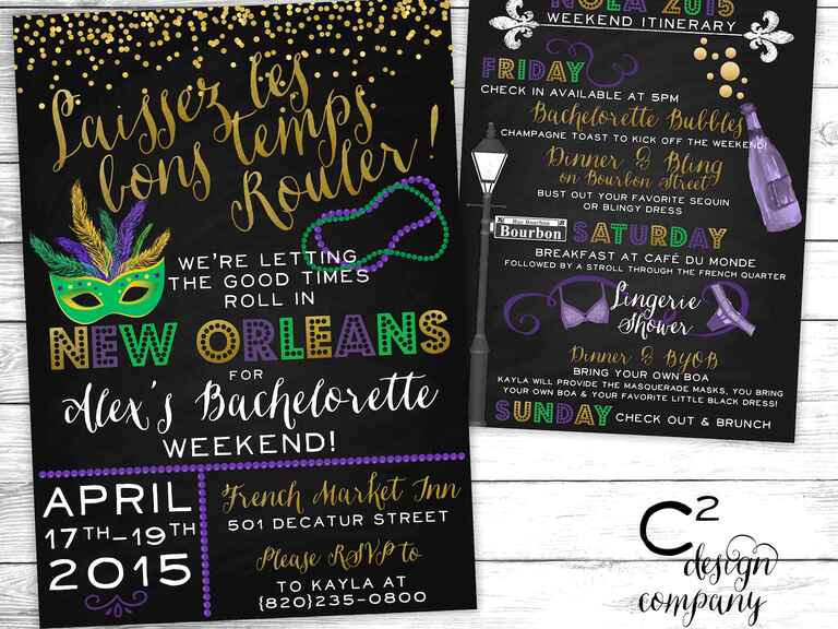 Bachelorette Party Invitations New Orleans 2