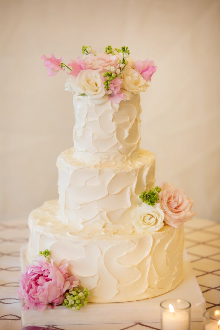 Textured Ivory Buttercream Wedding Cake