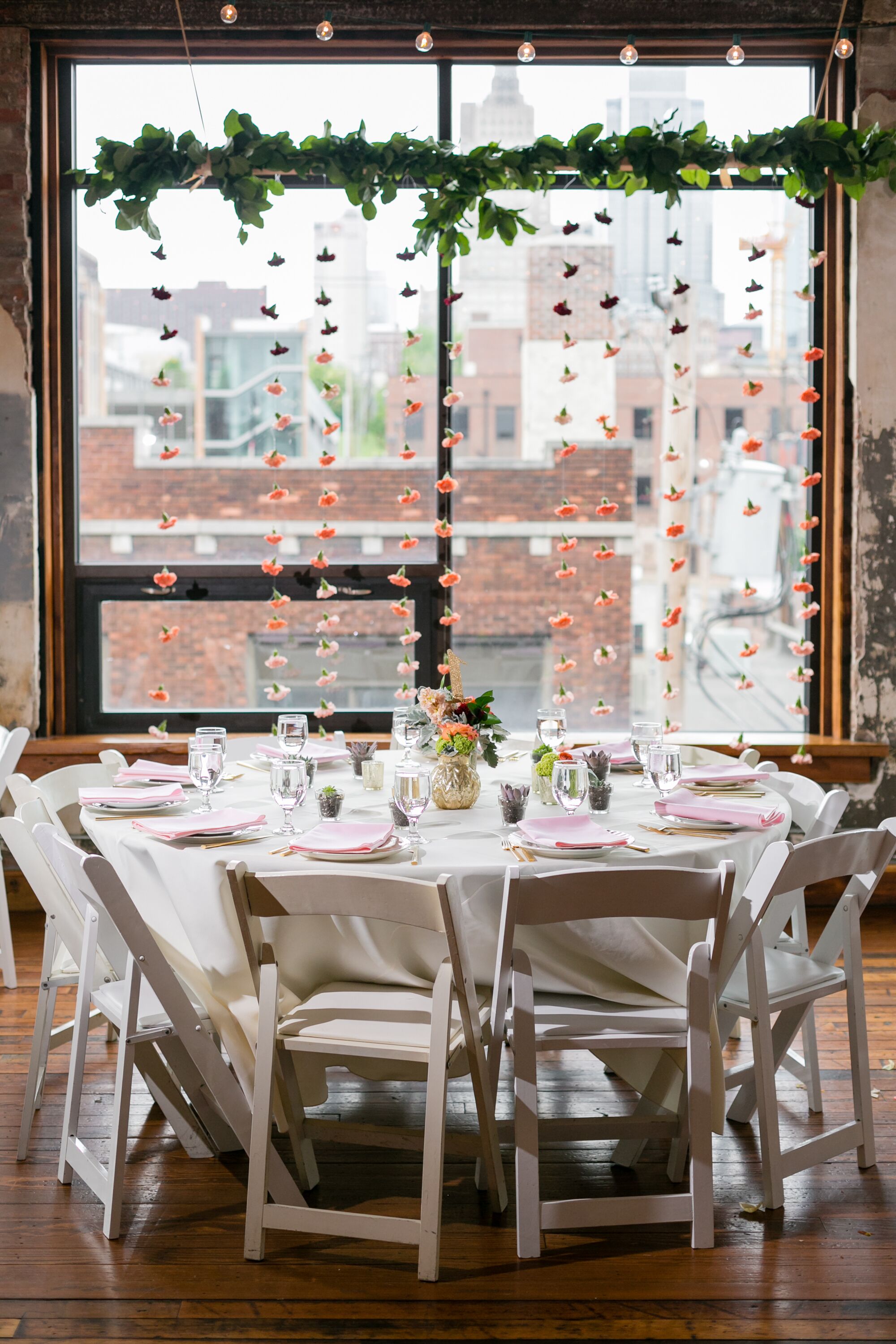 Hanging Flower Reception Decor