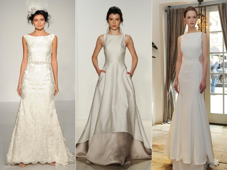 Wedding dresses with bateau necklines