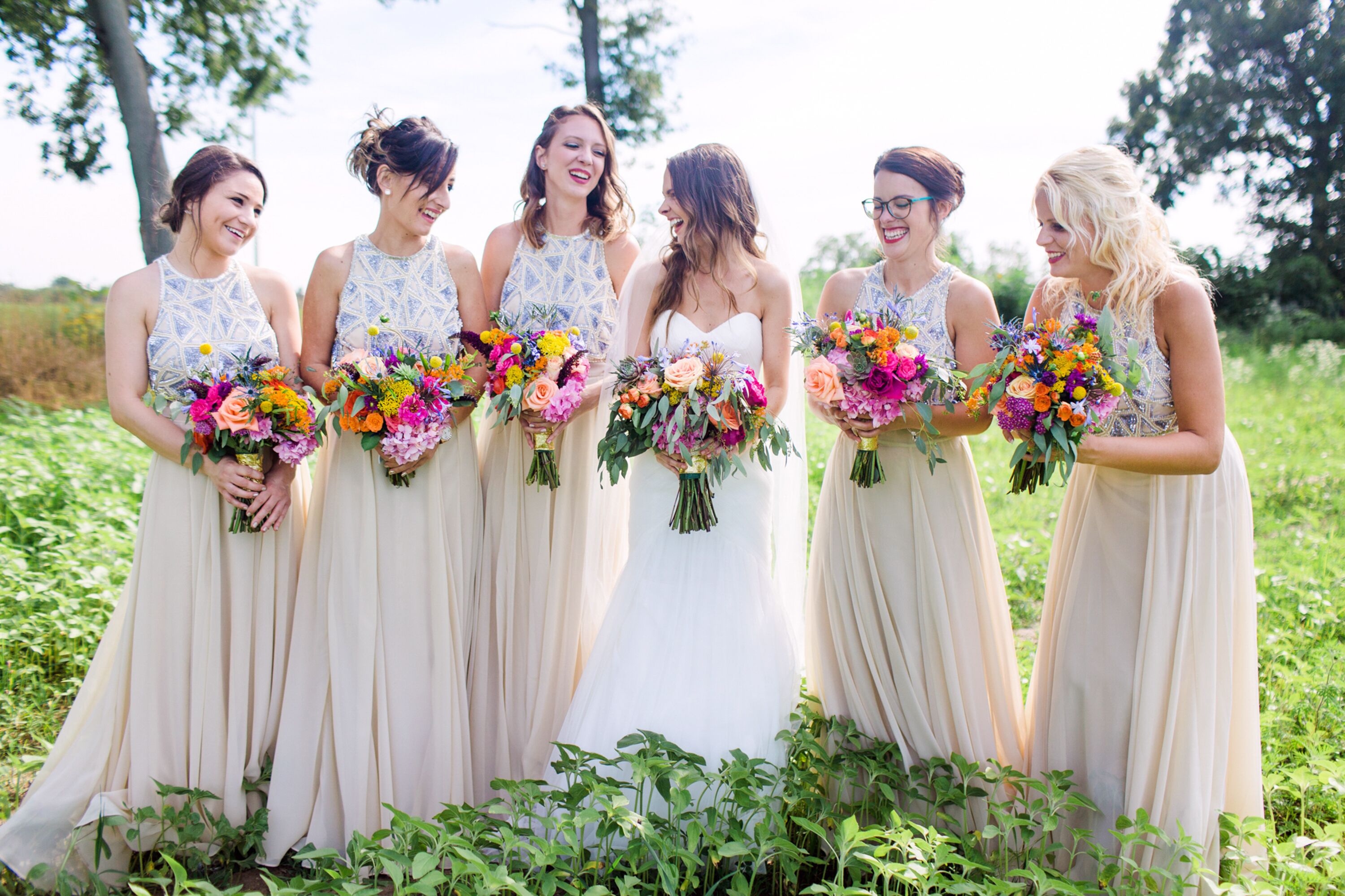 embellished top bridesmaid dresses