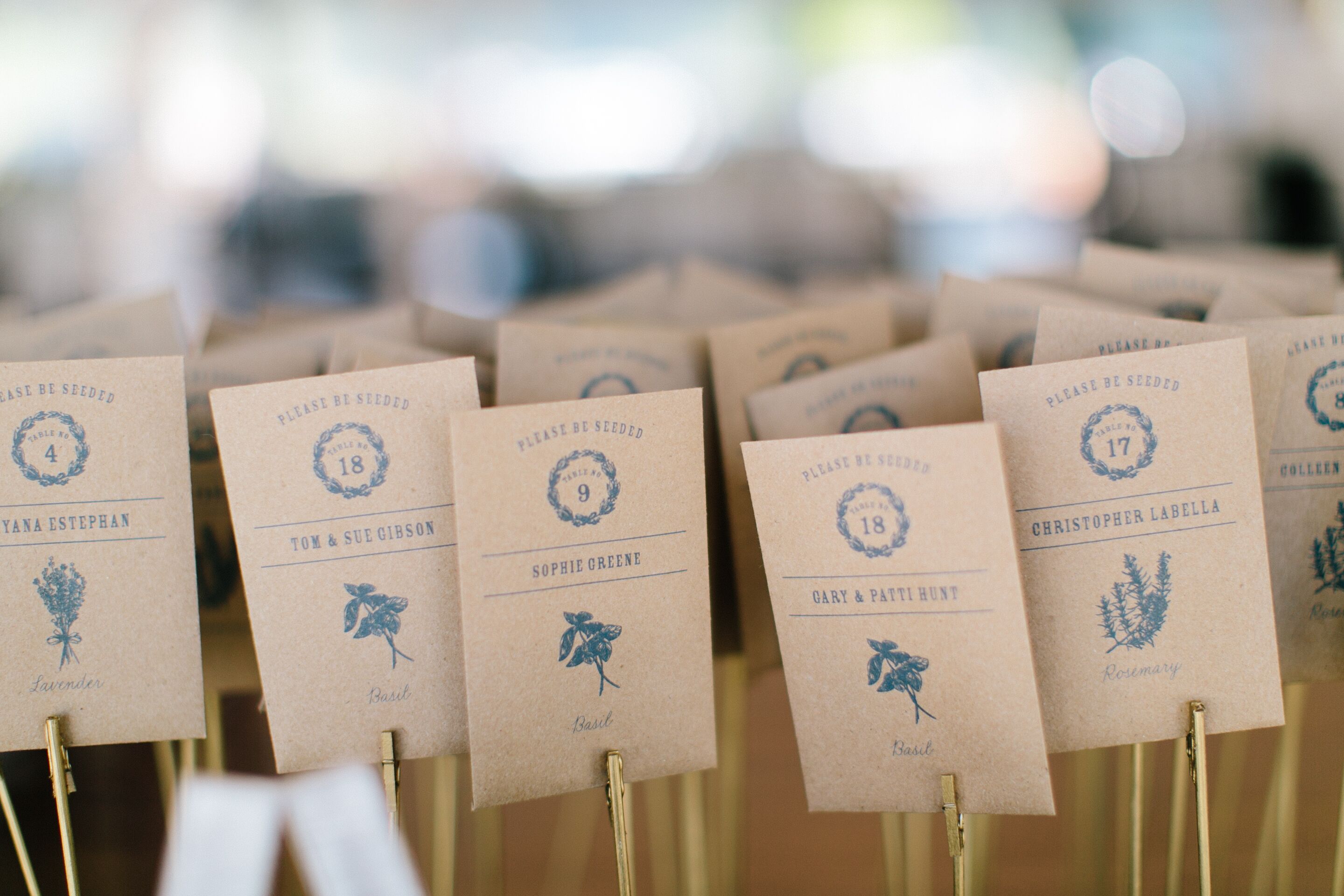 Custom Provencal Escort Card Seed Packets