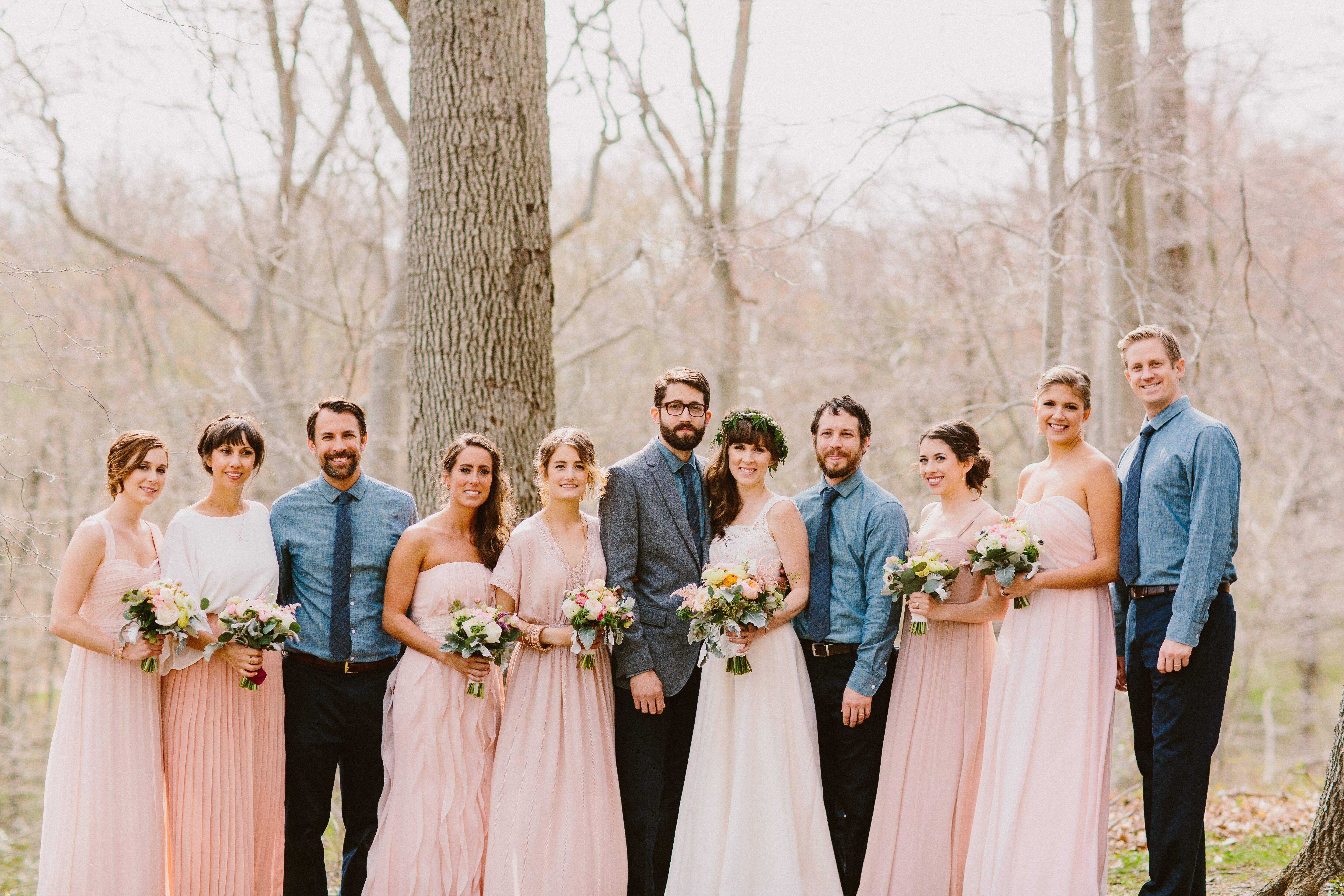 blush bridal party