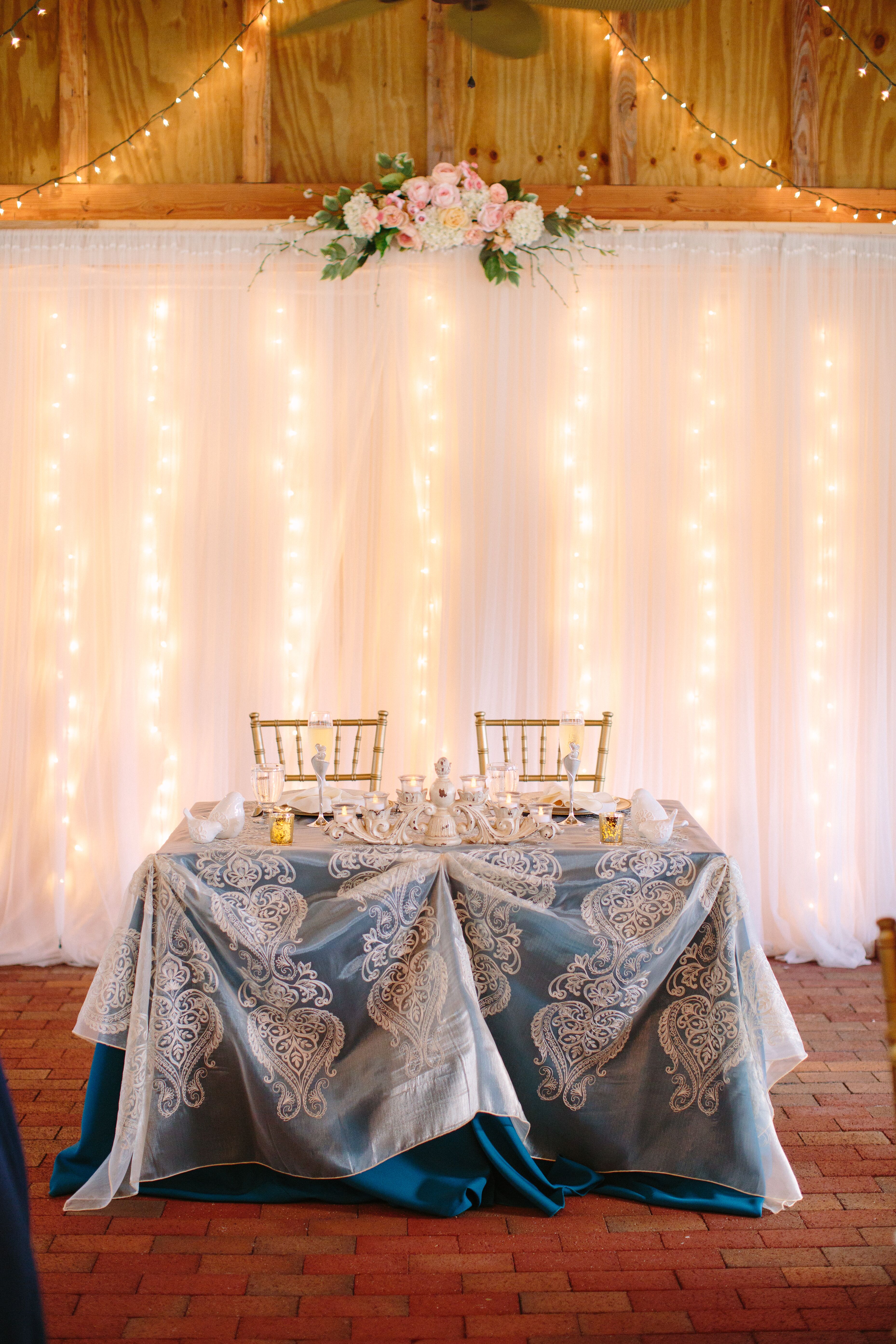 Rustic Elegant Wedding Reception Sweetheart Table