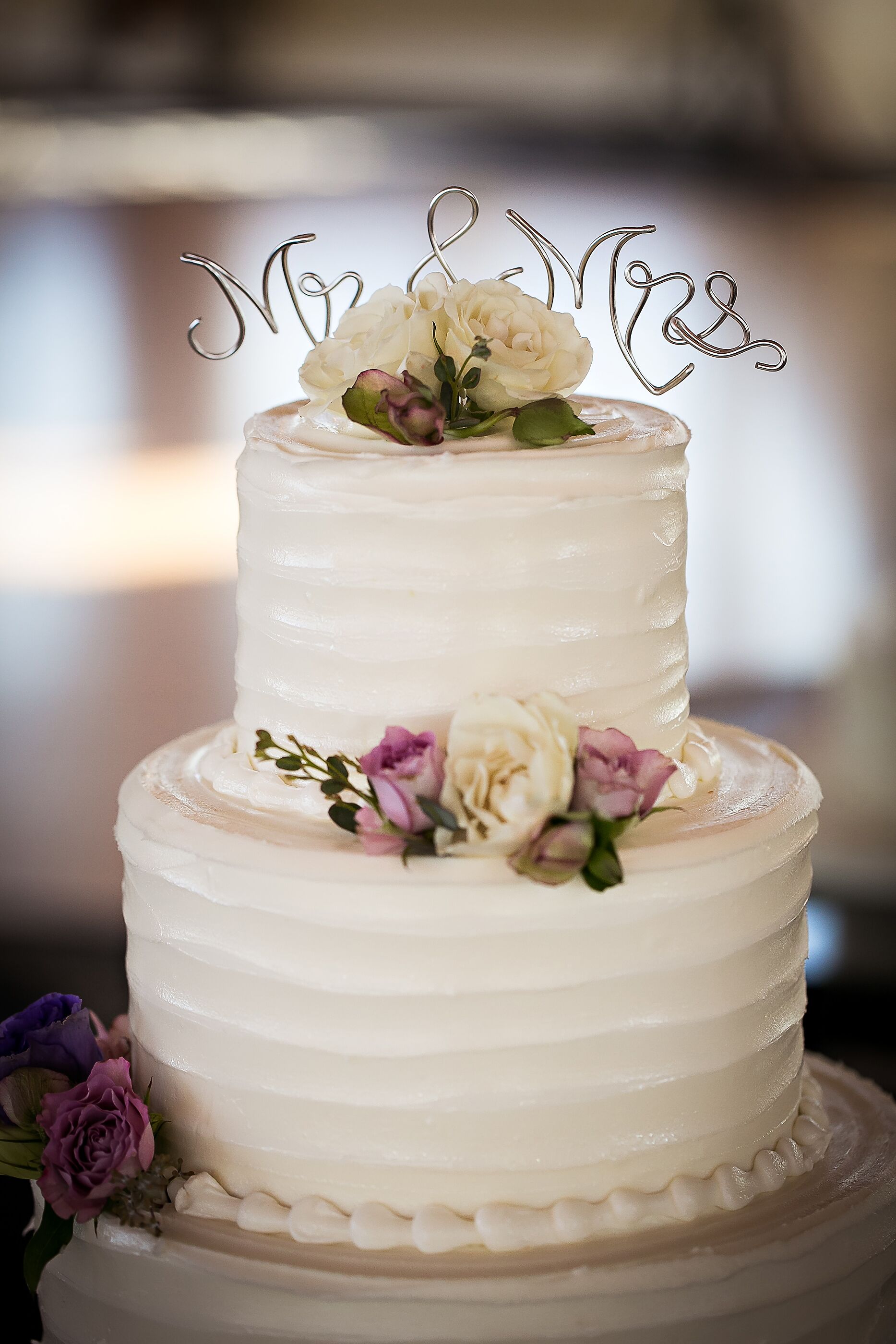 Classic Buttercream Cake with Mr. and Mrs. Cake Topper