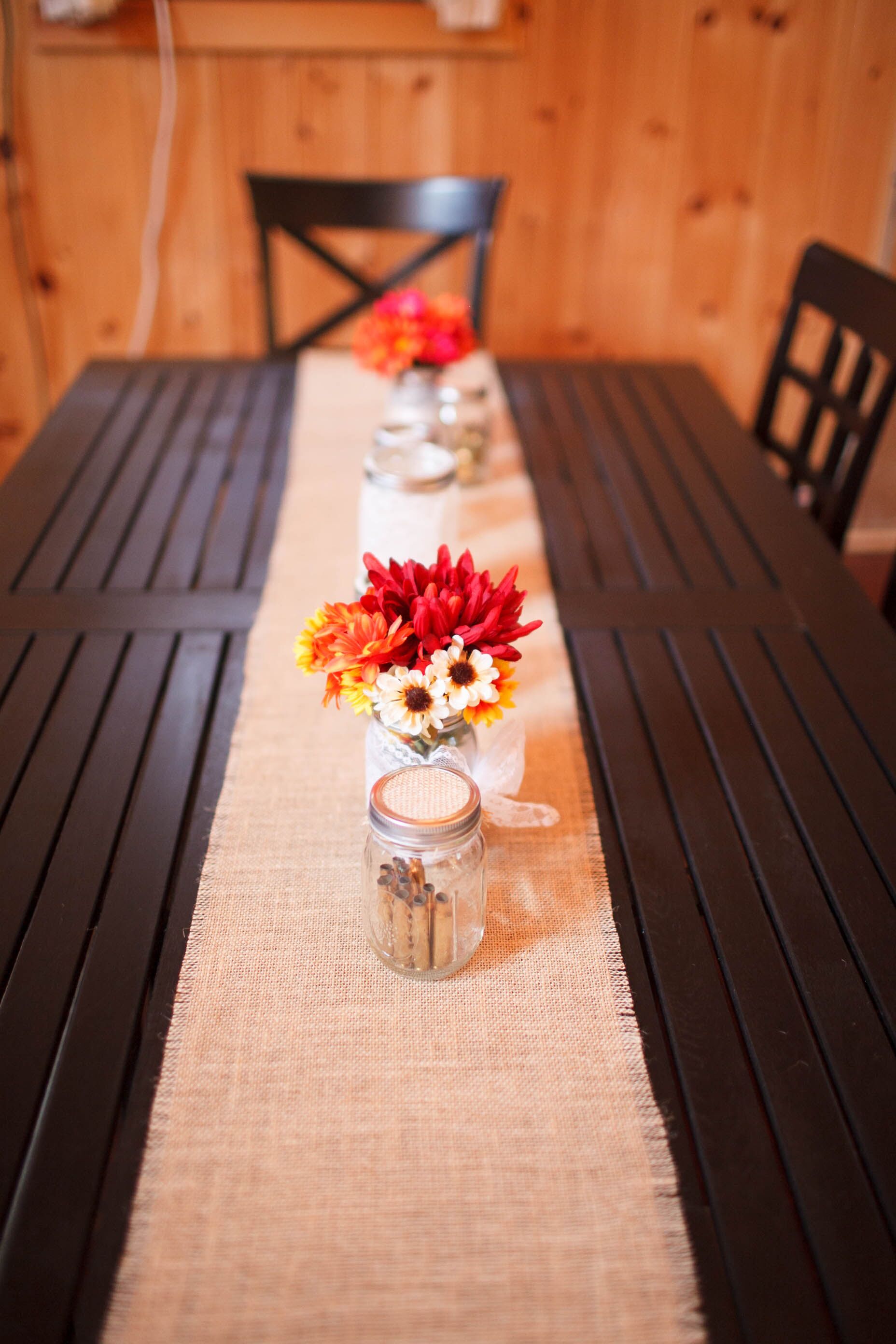 Table with Runner and Centerpiece Accents