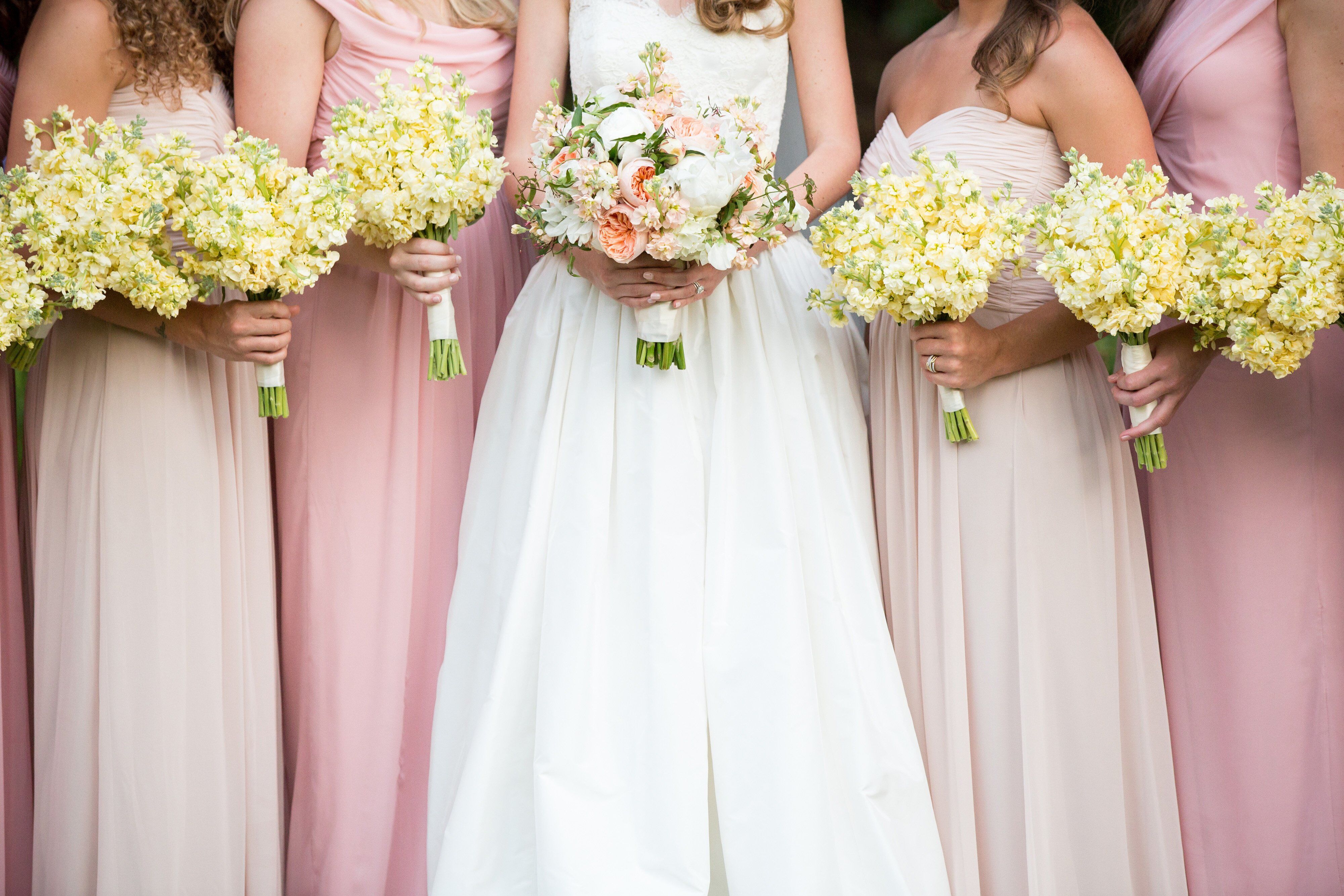 Ivory Stock Bridesmaid Bouquets.