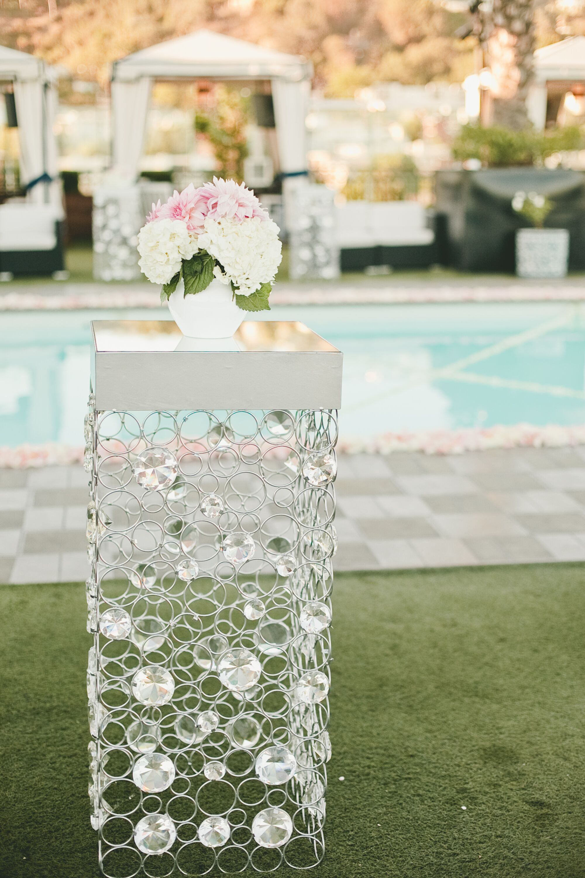 Sleek, Modern Poolside Cocktail Tables