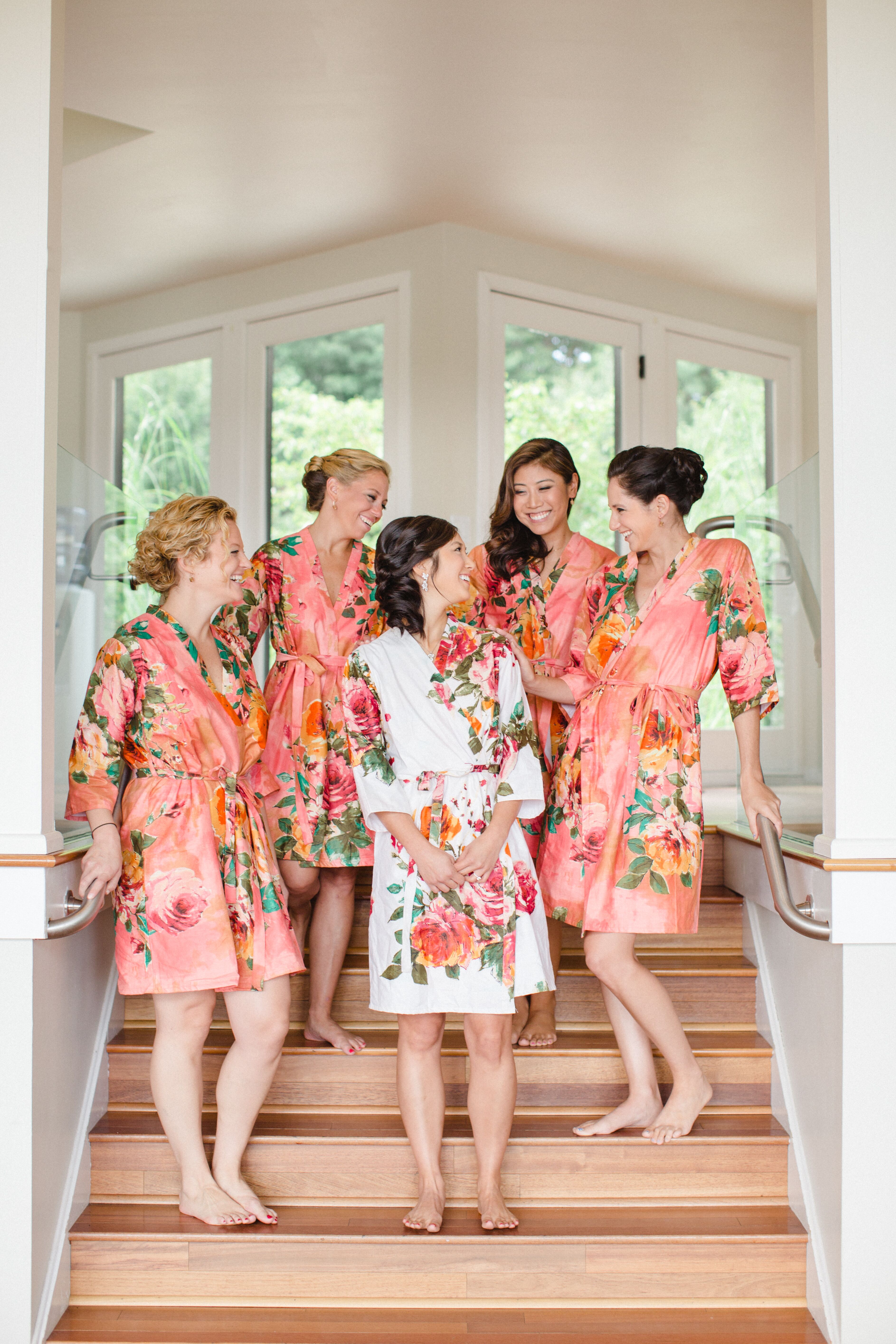 Floral bridesmaid hot sale robe