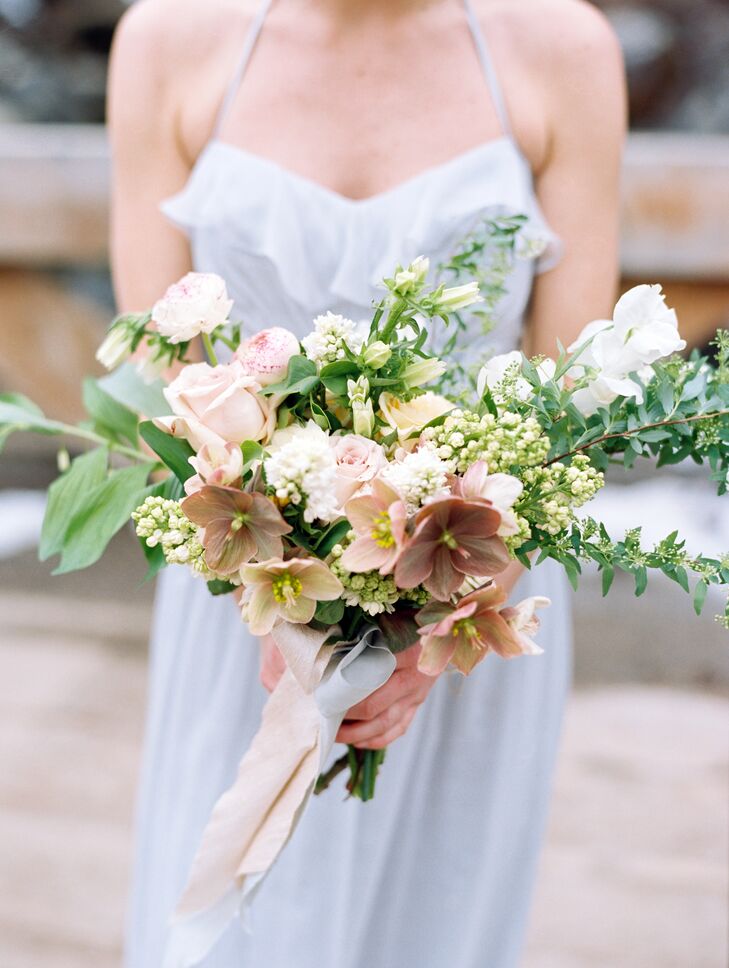 Asymmetrical Bouquet With Ribbon Wrap