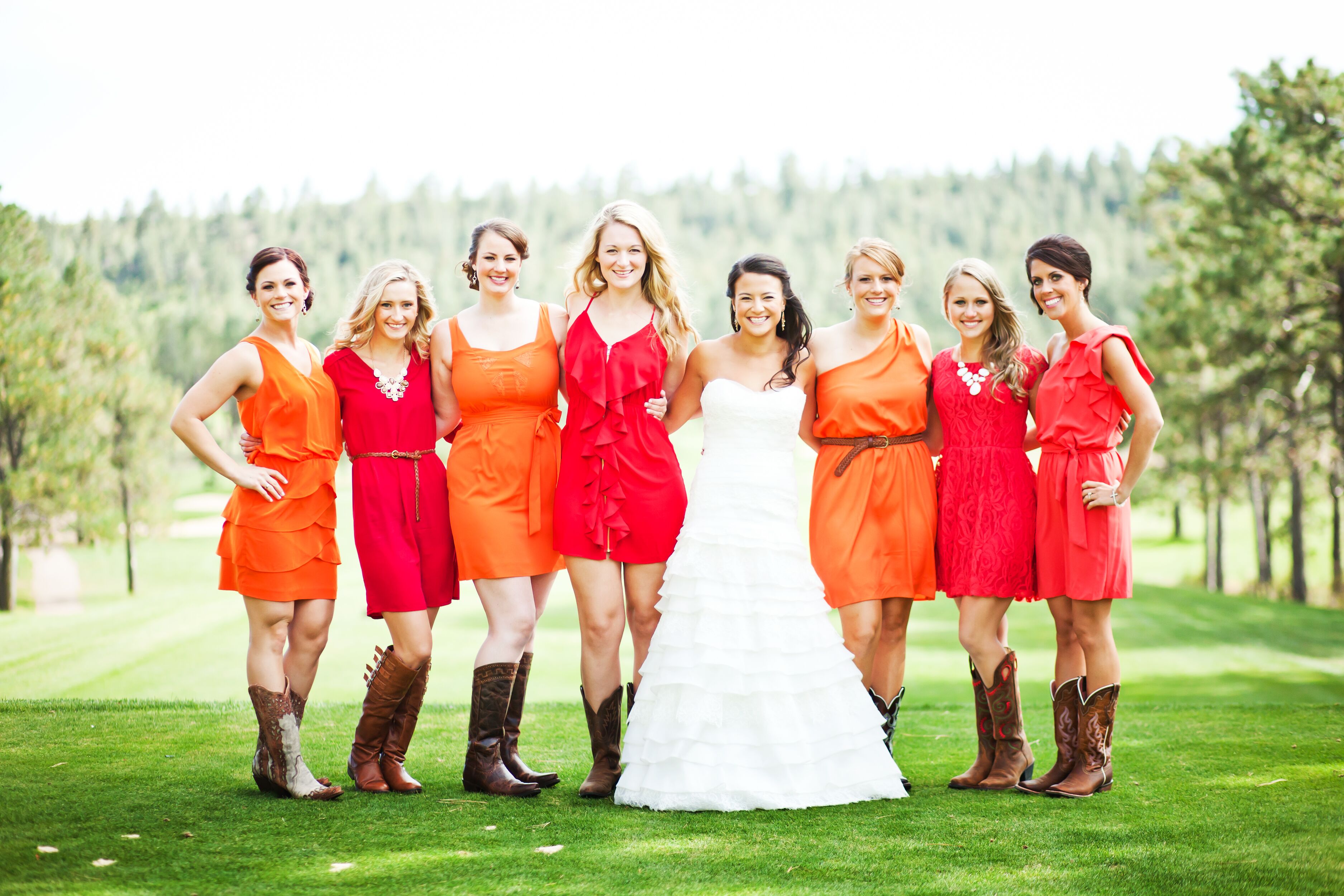 yellow dress with cowboy boots