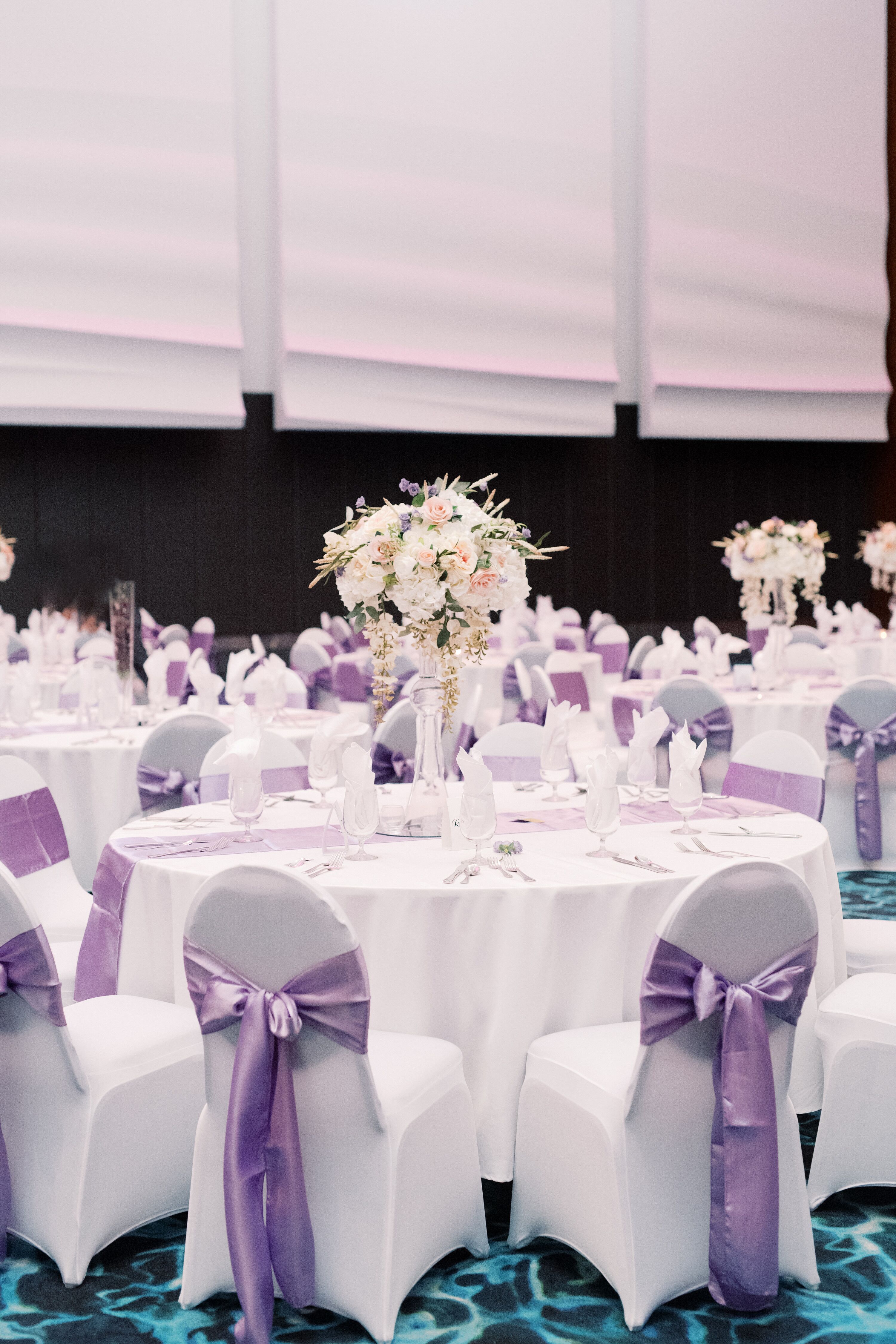 lilac wedding reception