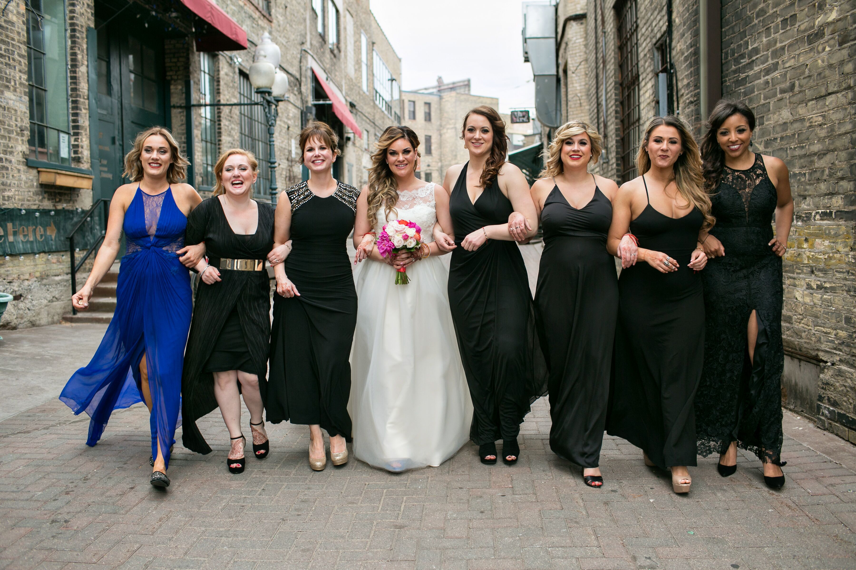 Modern Mismatched Black Bridesmaid Dresses