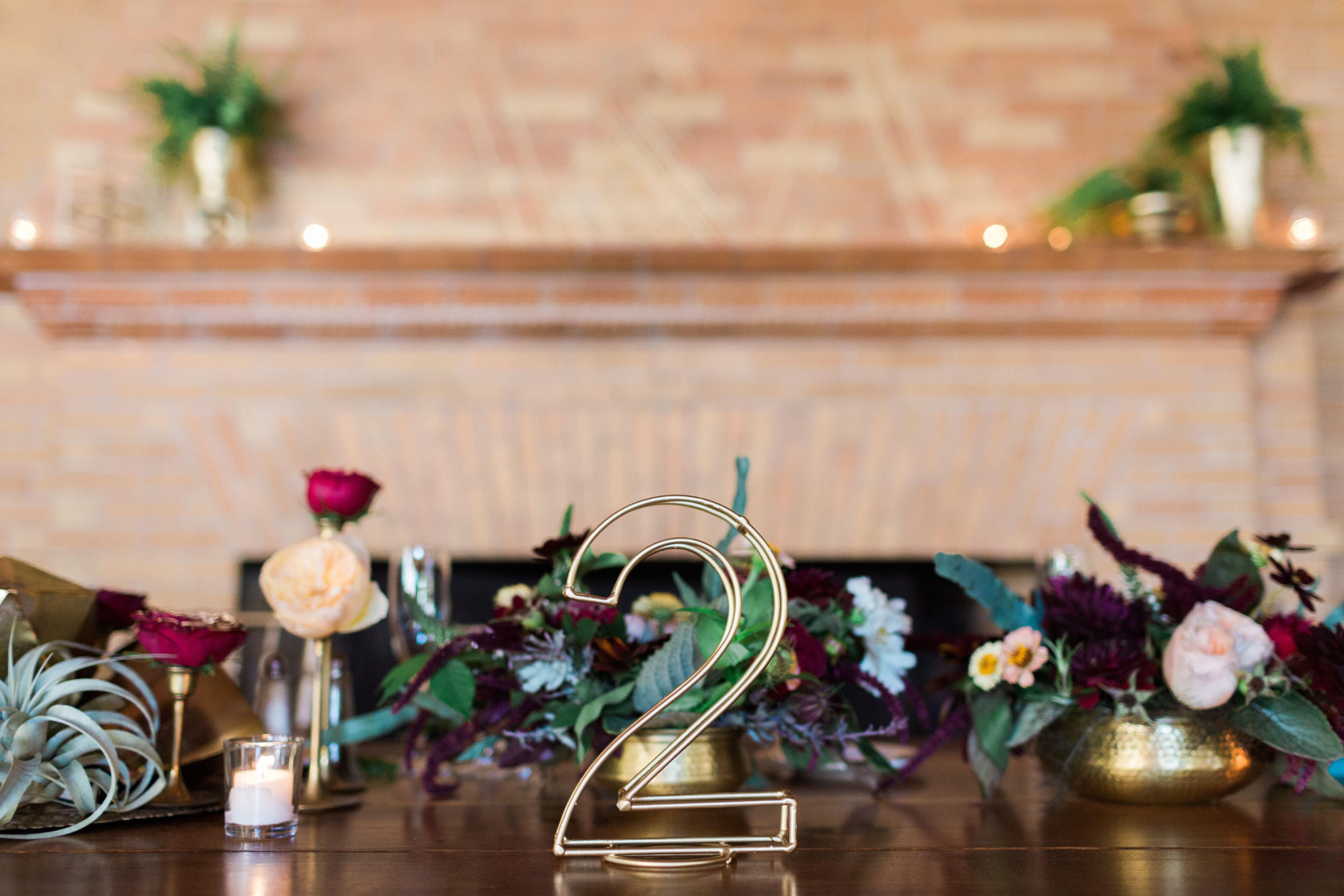Gold Wire Table Numbers