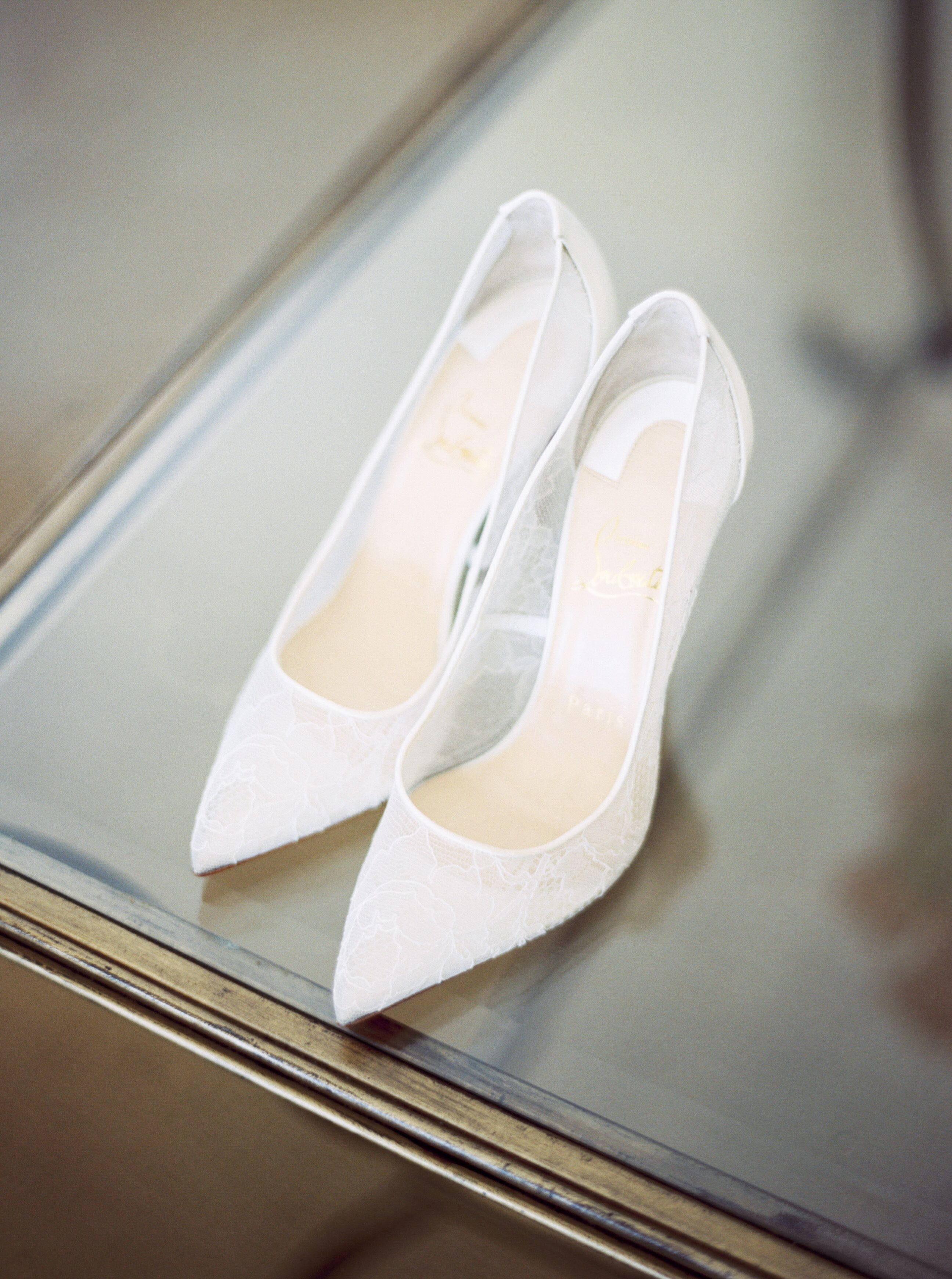 White LV  Christian louboutin, Red bottoms, Wedding shoes