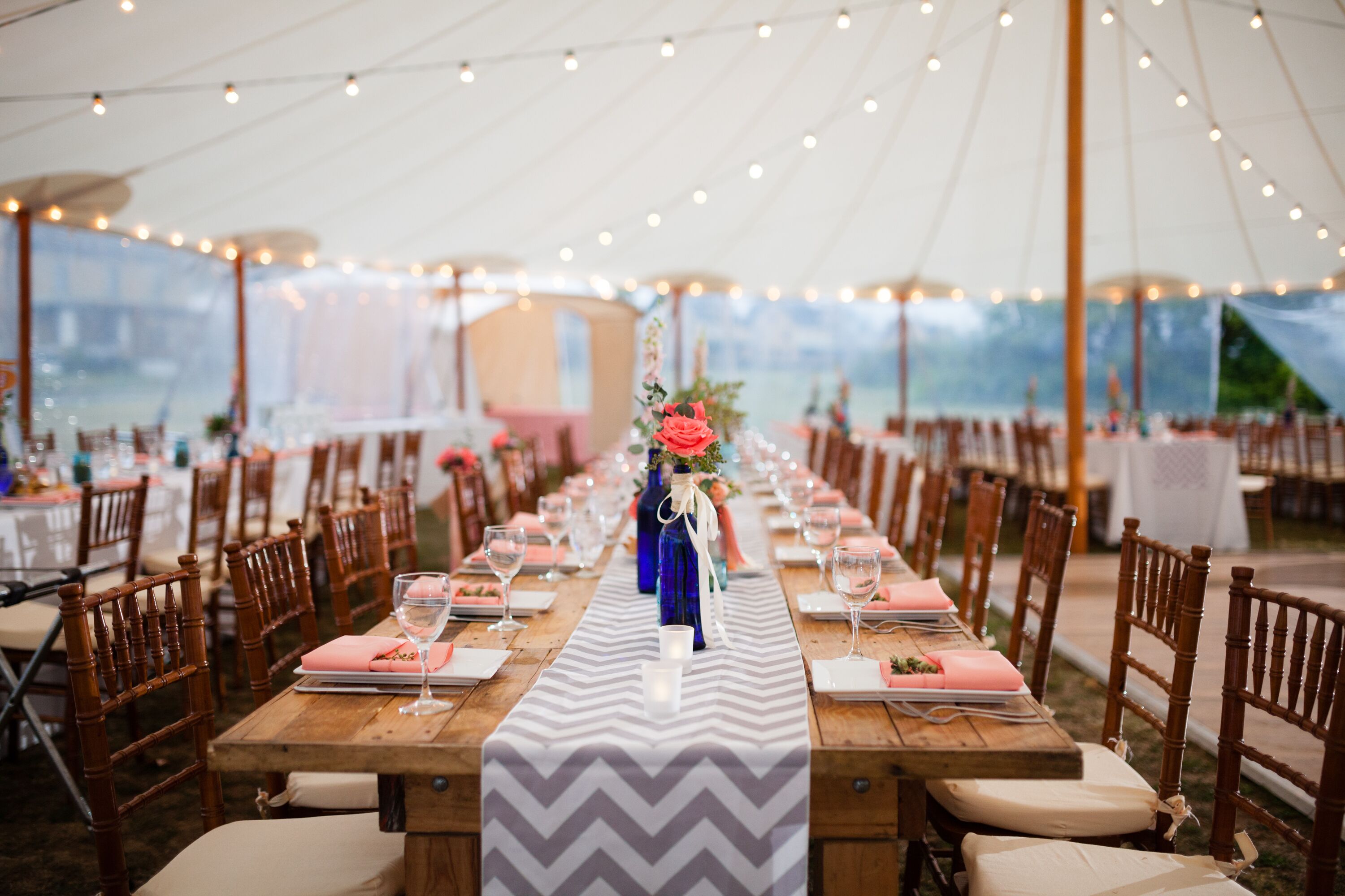 Gray And White Chevron Table Runners