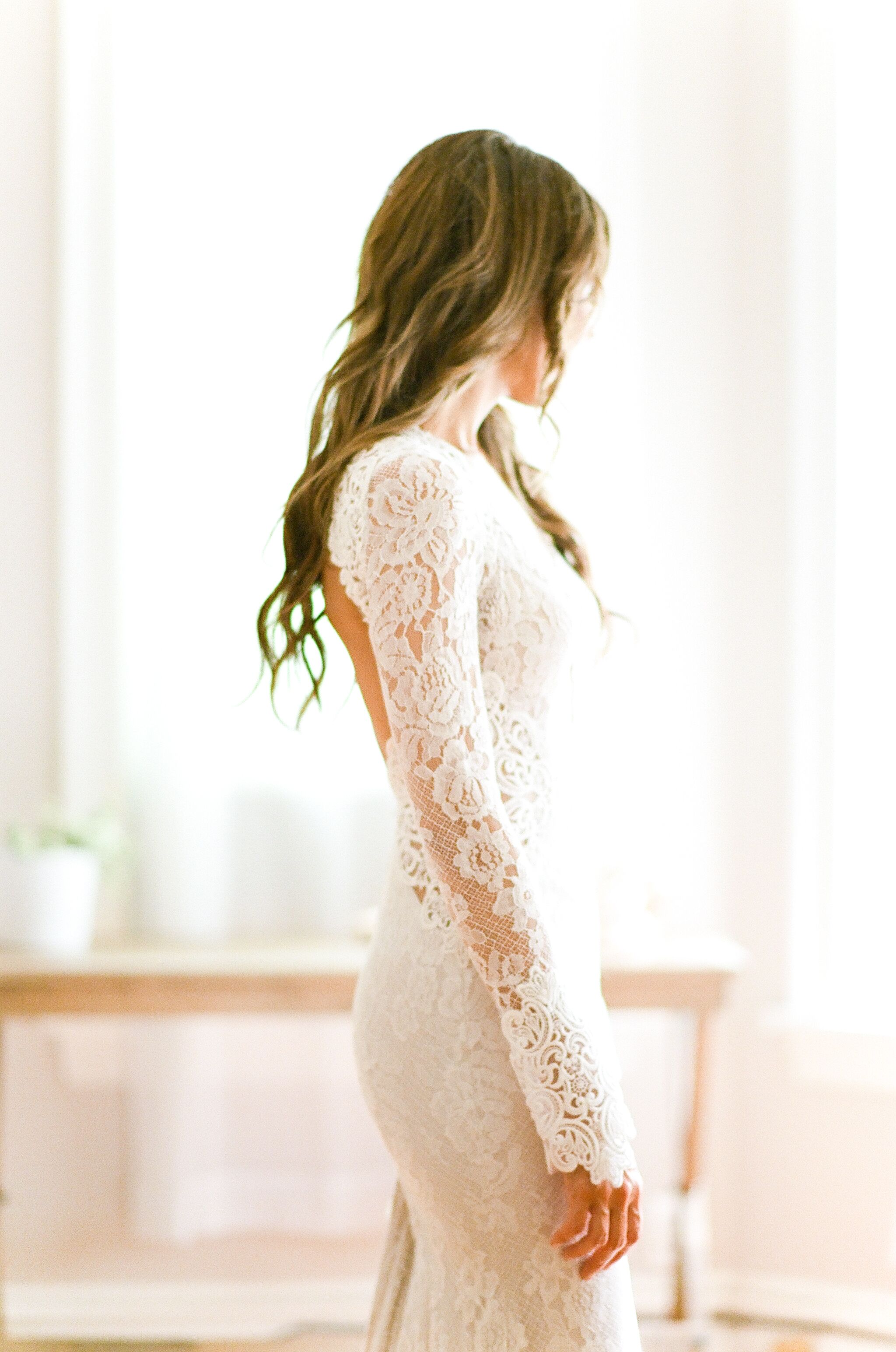 Casual long sleeve 2024 lace wedding dresses