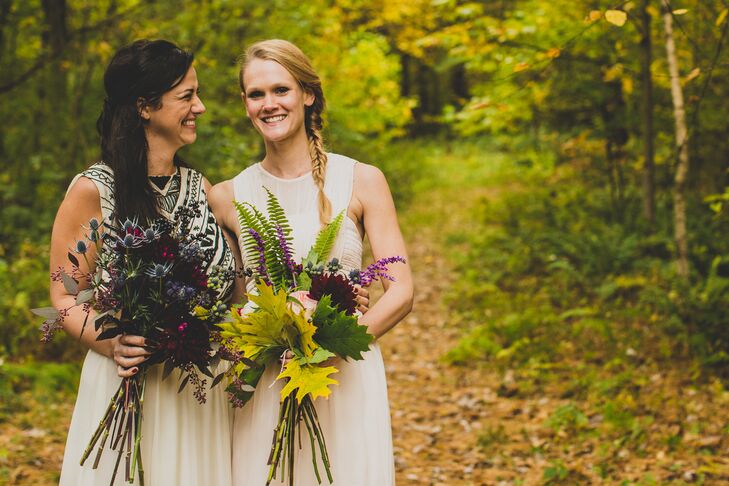 Bride and Maid of Honor with Bouquets