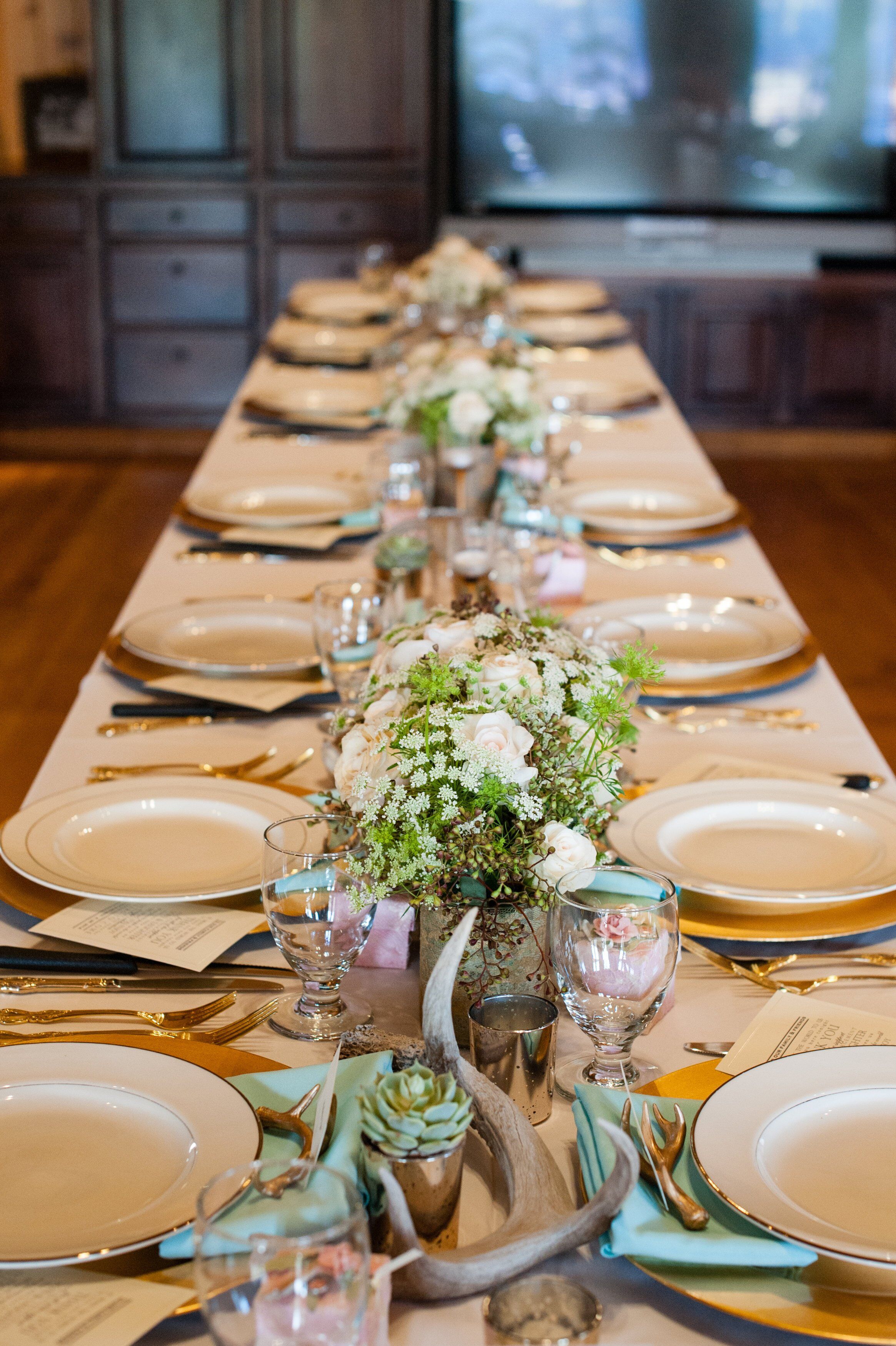 Antler Reception Table Decor