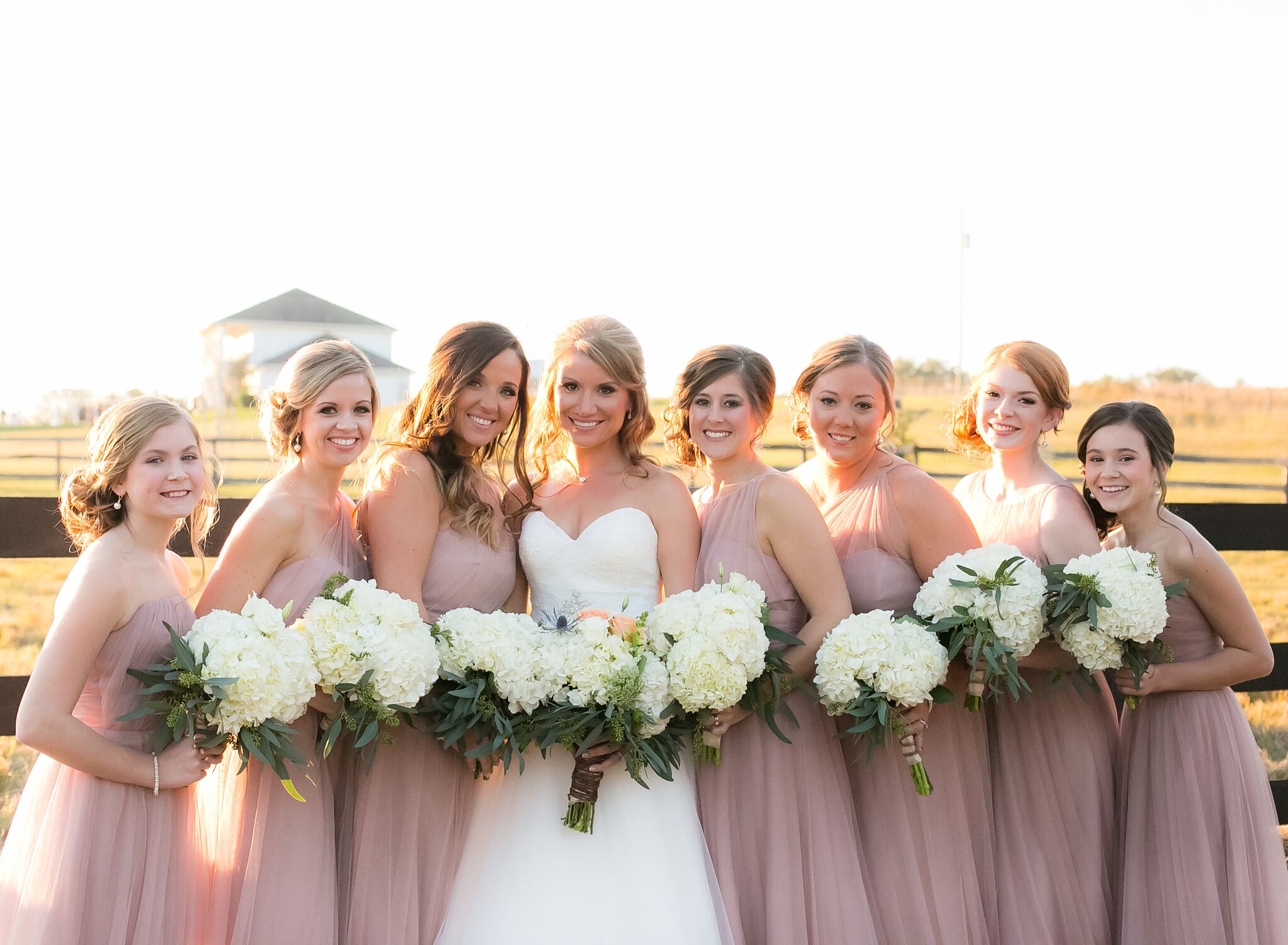 One-Shoulder Blush Bridesmaid Dresses